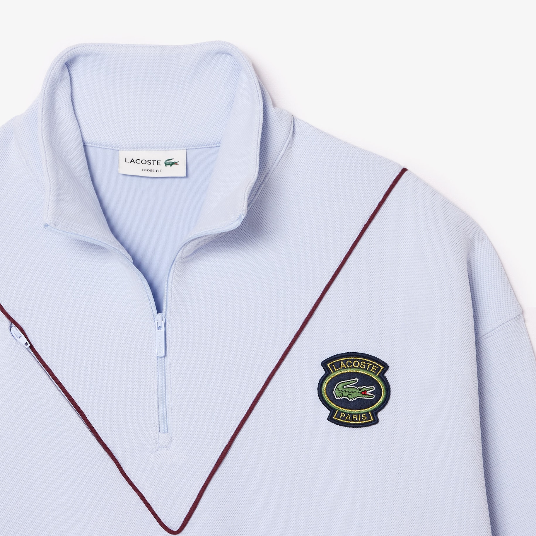 Loose Fit Zip Neck Piqué Sweatshirt image number 4