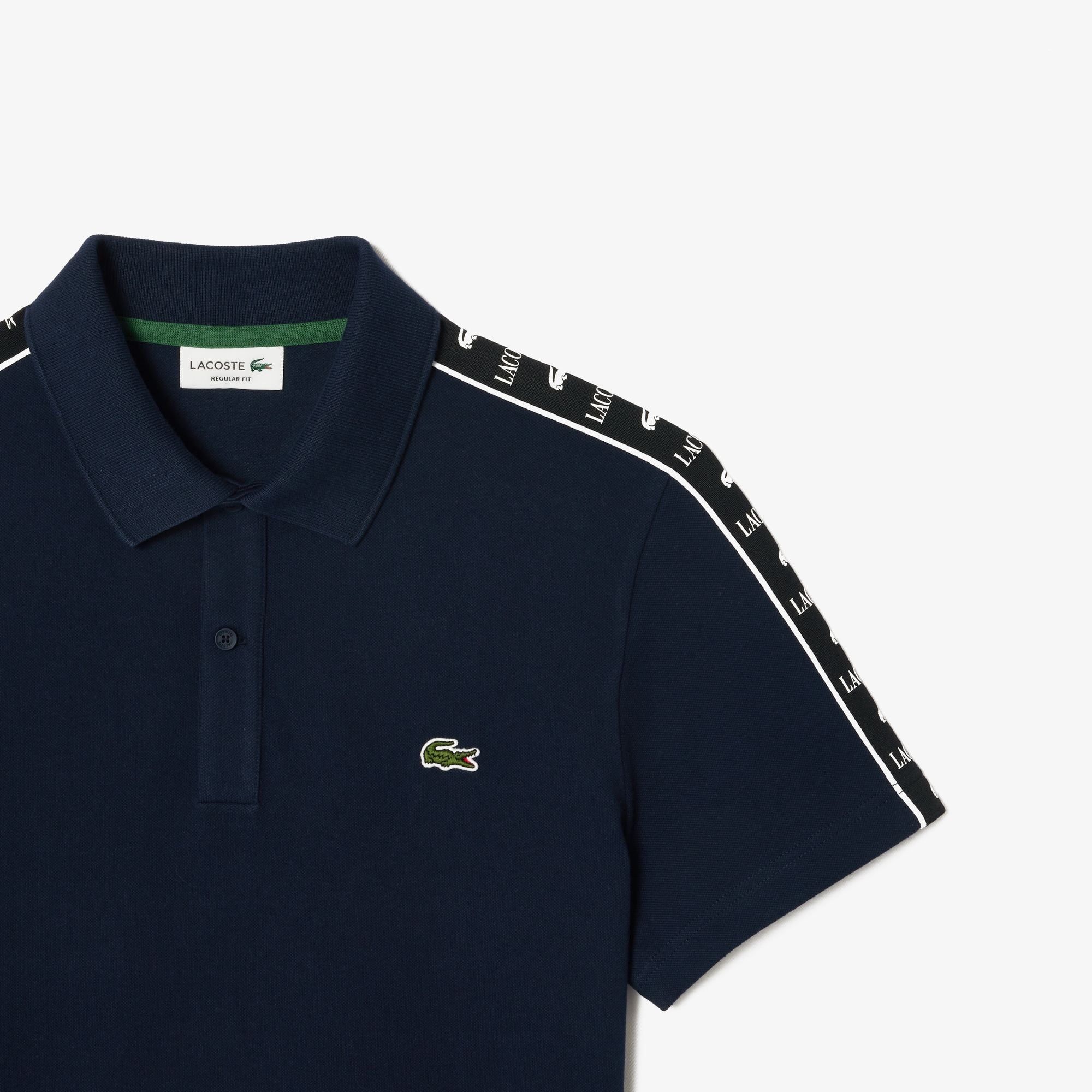 Logo Stripe Stretch Piqué Polo Shirt image number 4