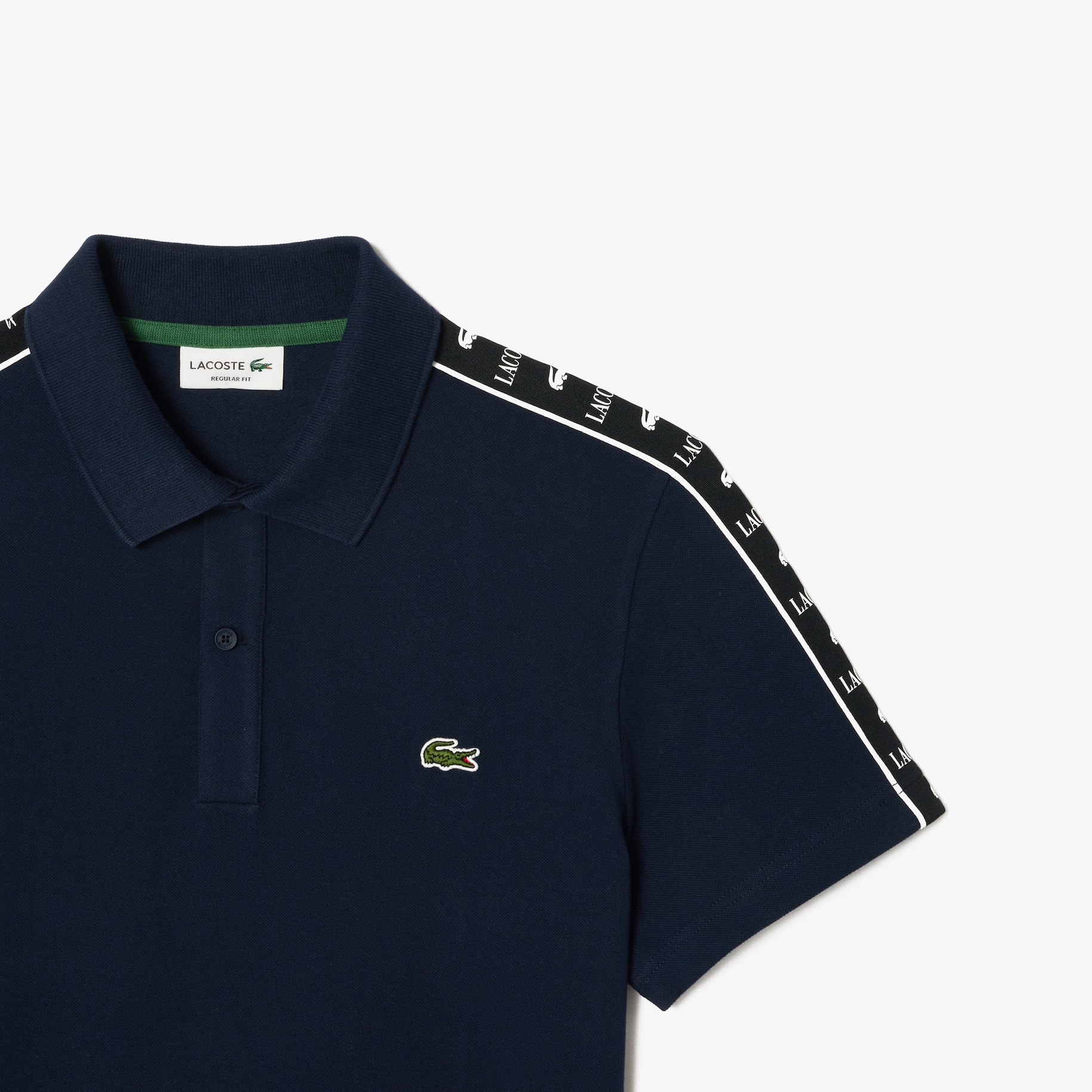 Logo Stripe Stretch Piqué Polo Shirt image number 4