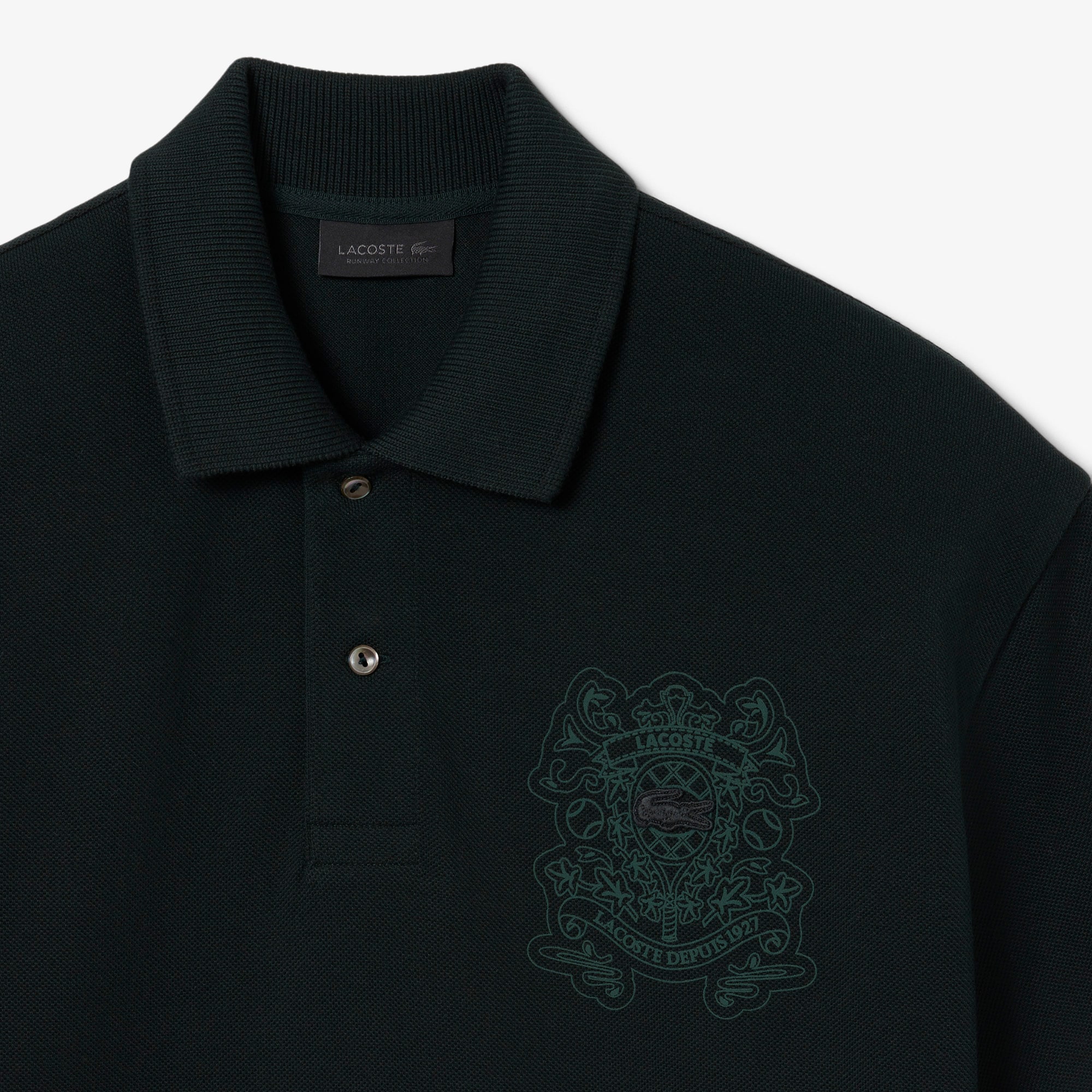 Runway Loose Fit Shield Piqué Polo Shirt image number 5