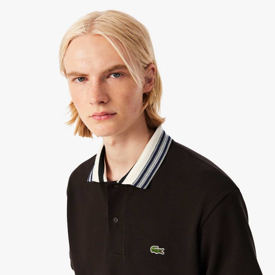 French Made Classic Fit Stripe Collar Polo Shirt image number 1