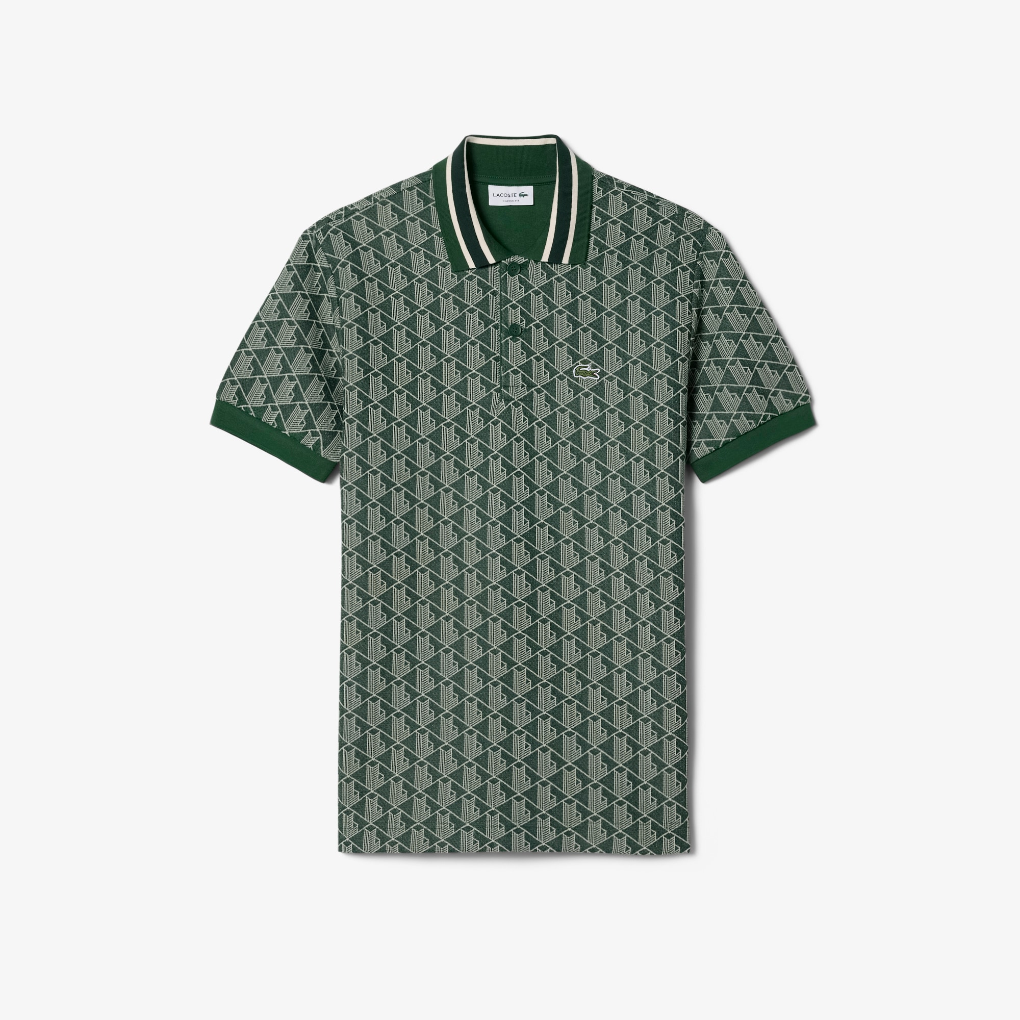 Classic Fit Monogram Jacquard Polo Shirt image number 3