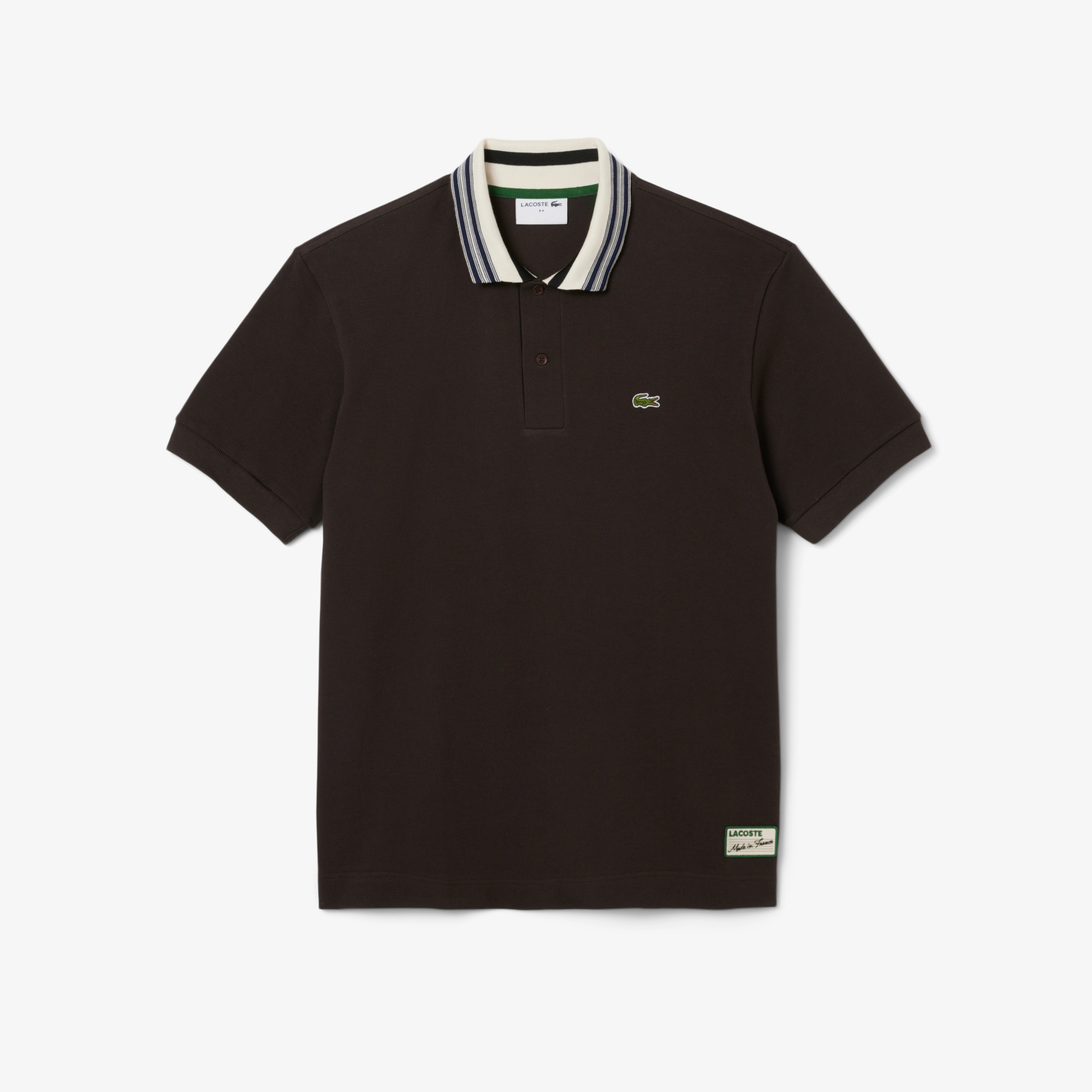 French Made Classic Fit Stripe Collar Polo Shirt image number 3