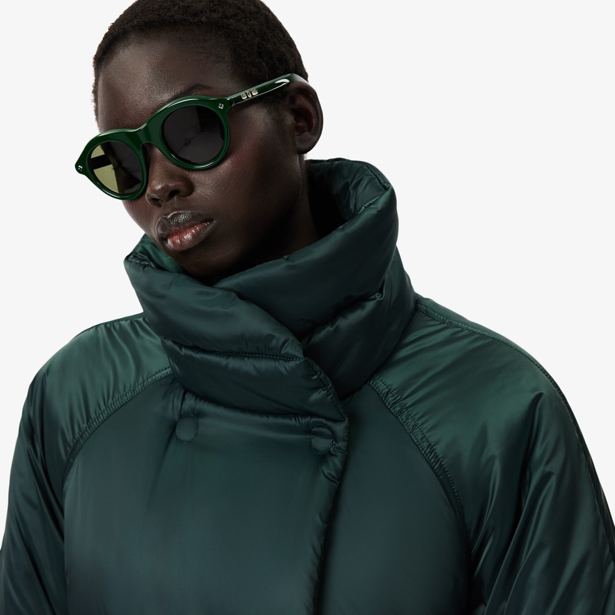 Runway Long Iridescent Puffed Jacket image number 1