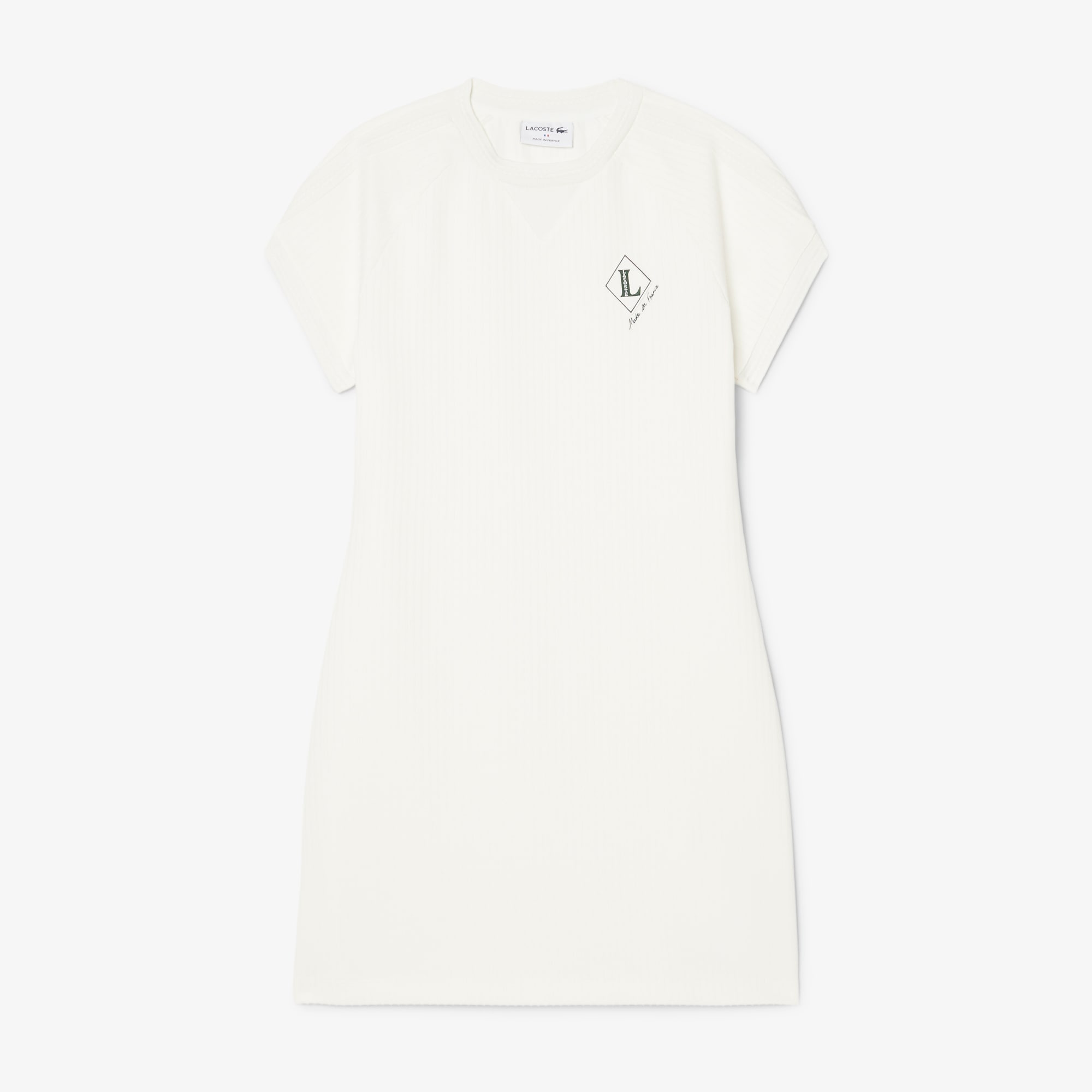French Made Badge Accent Ribbed Dress image number 3