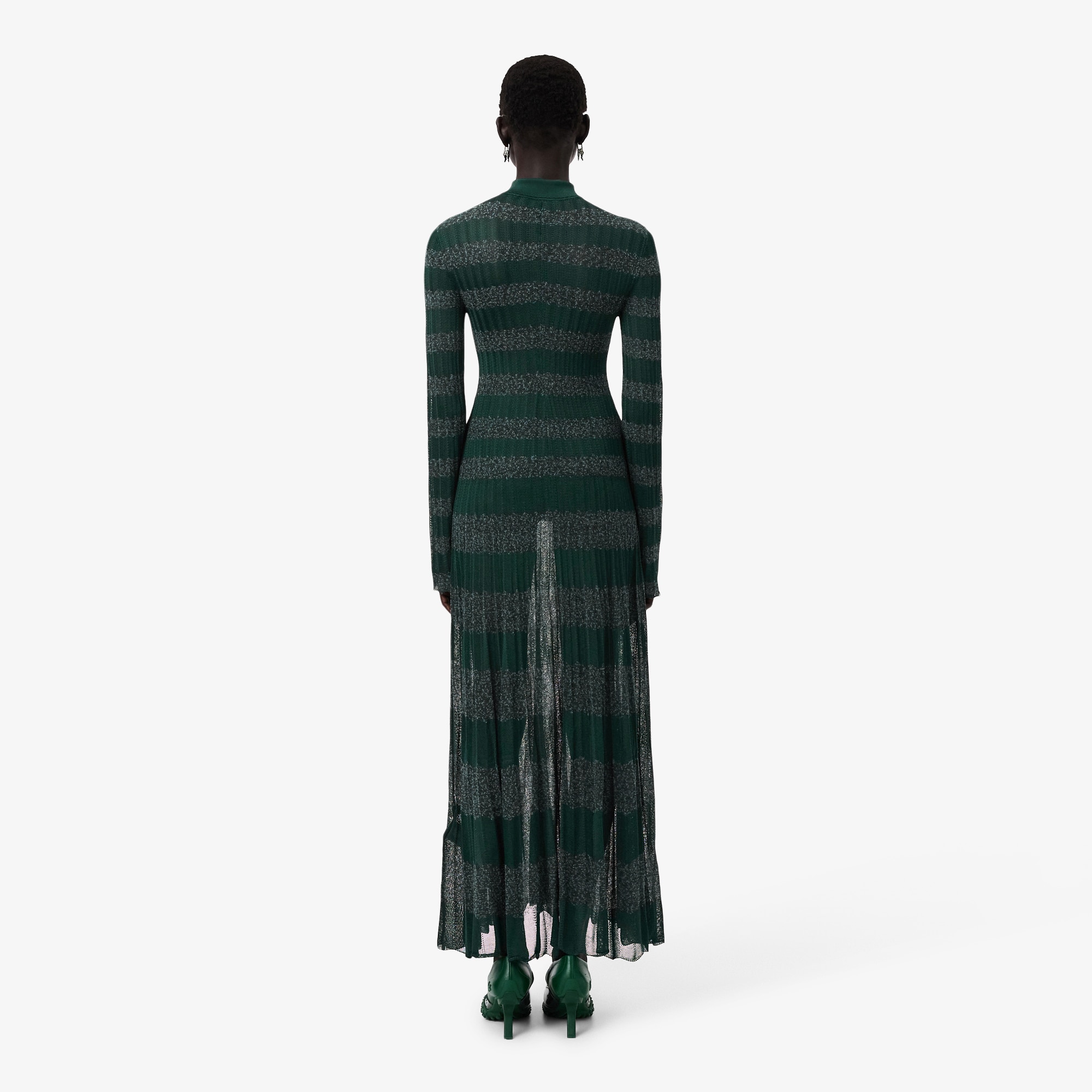 Runway Polo Collar Pointelle Maxi Dress image number 2
