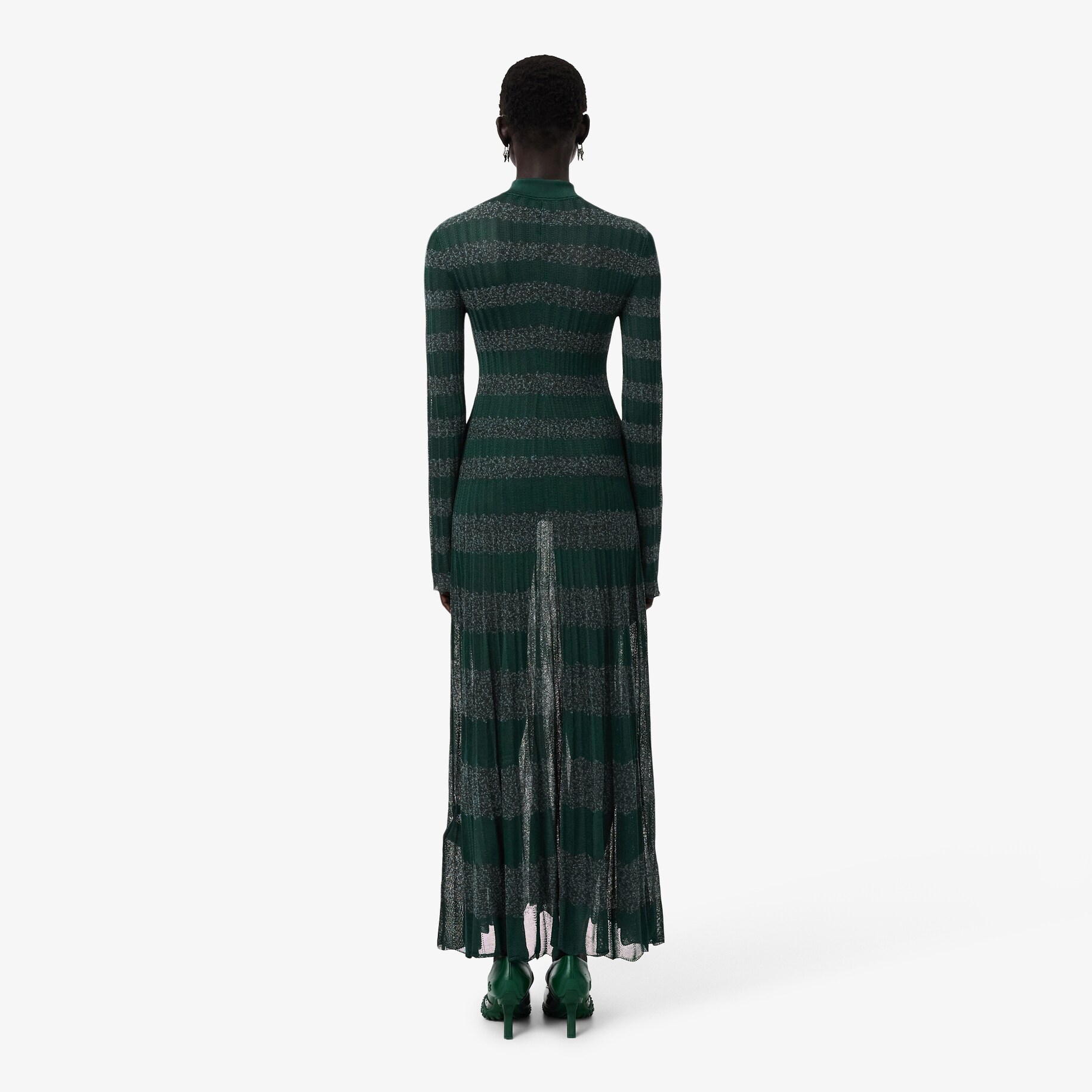 Runway Polo Collar Pointelle Maxi Dress image number 2
