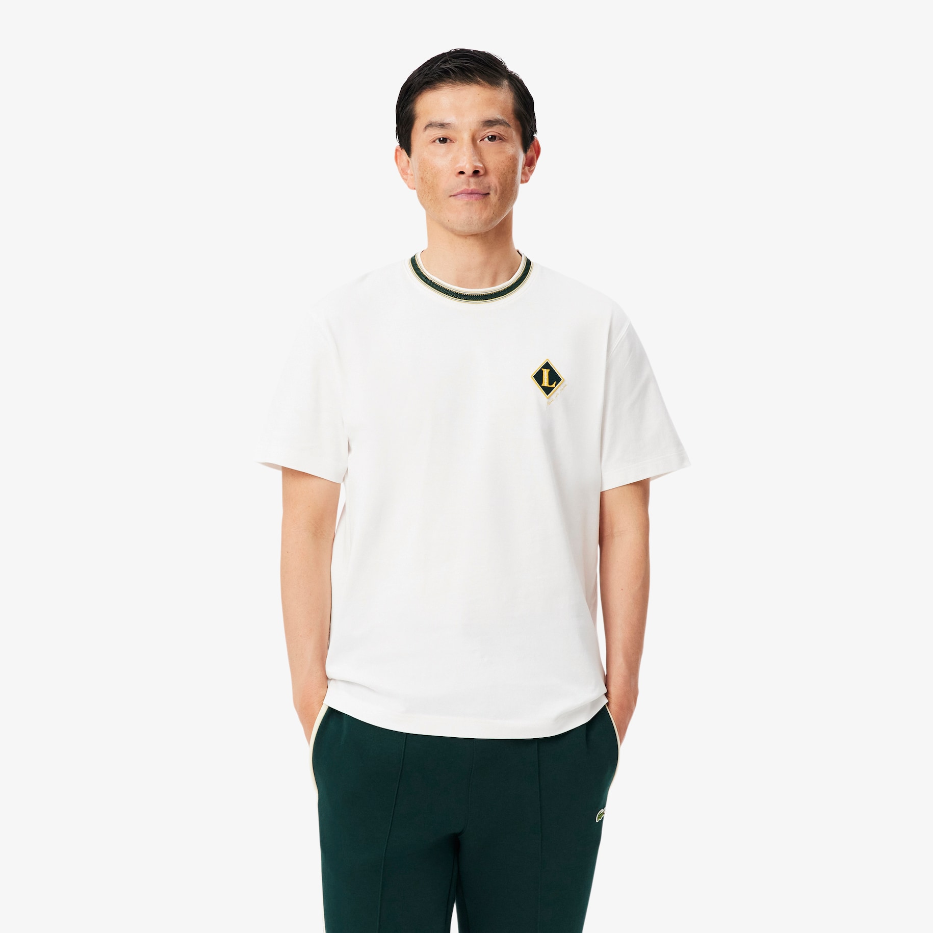 French Made Badge Accent Striped T-shirt image number 0