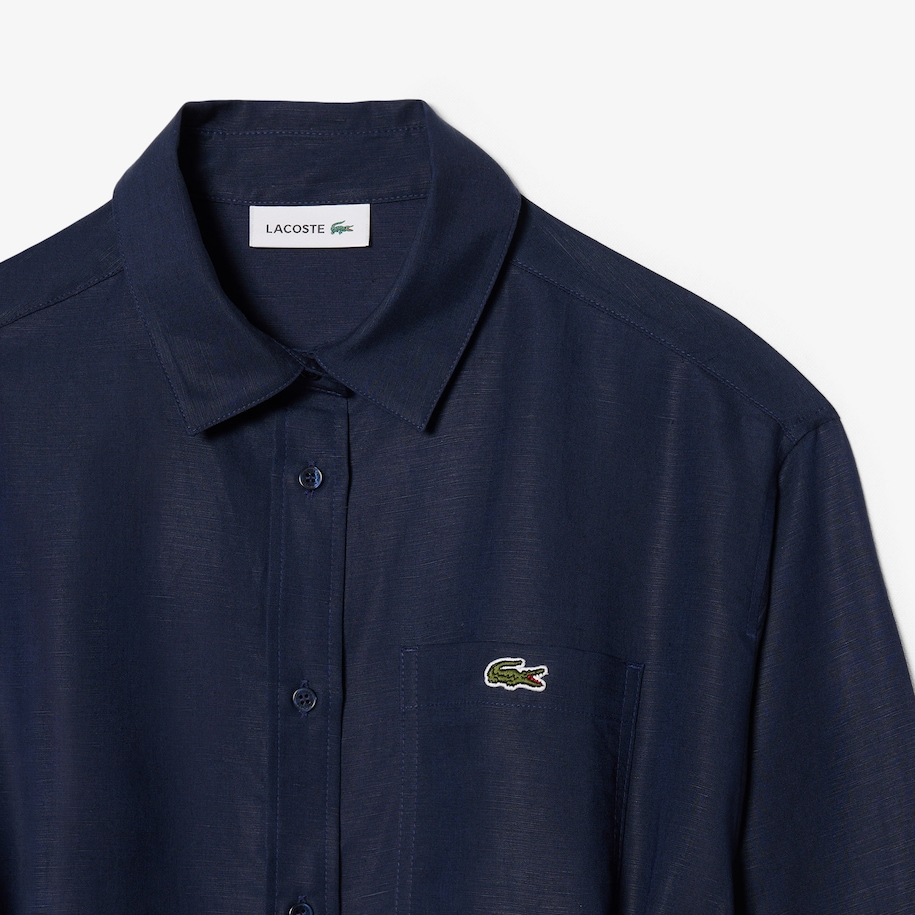 Oversized Linen Blend Shirt Dress image number 1