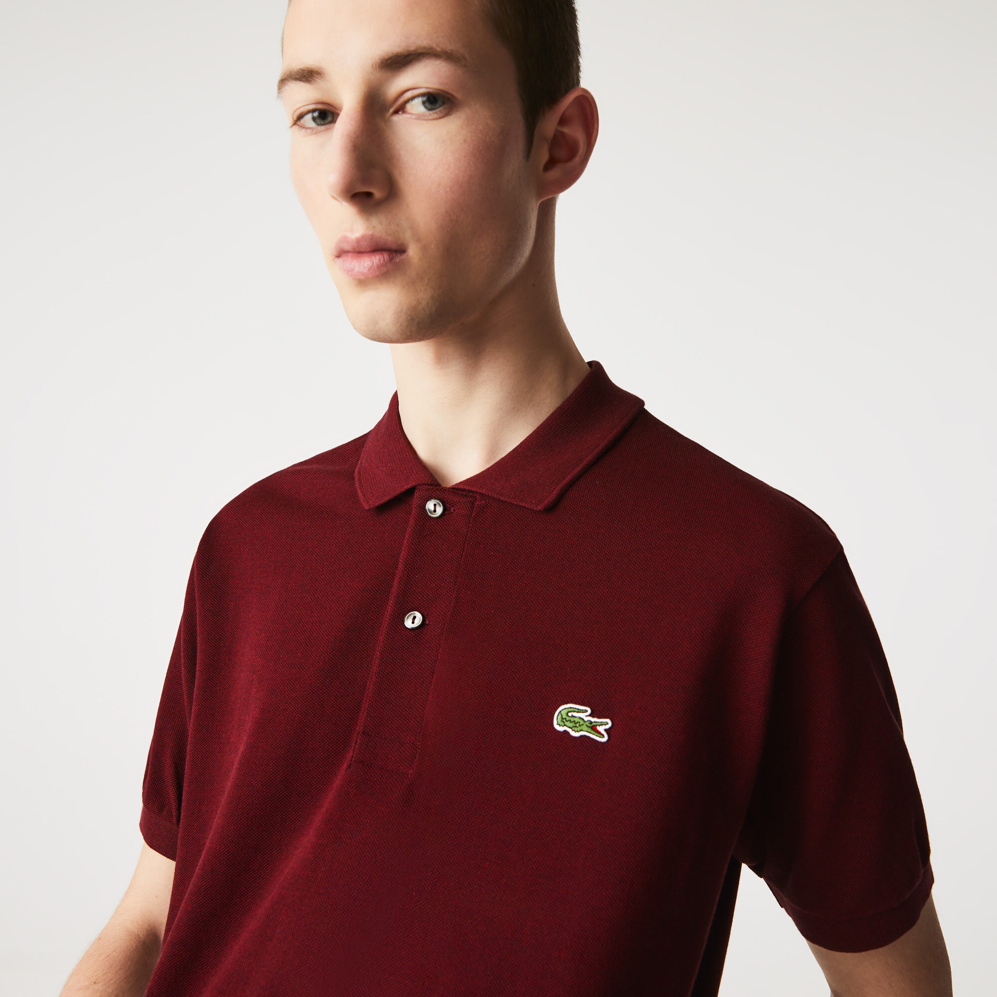 maroon lacoste shirt