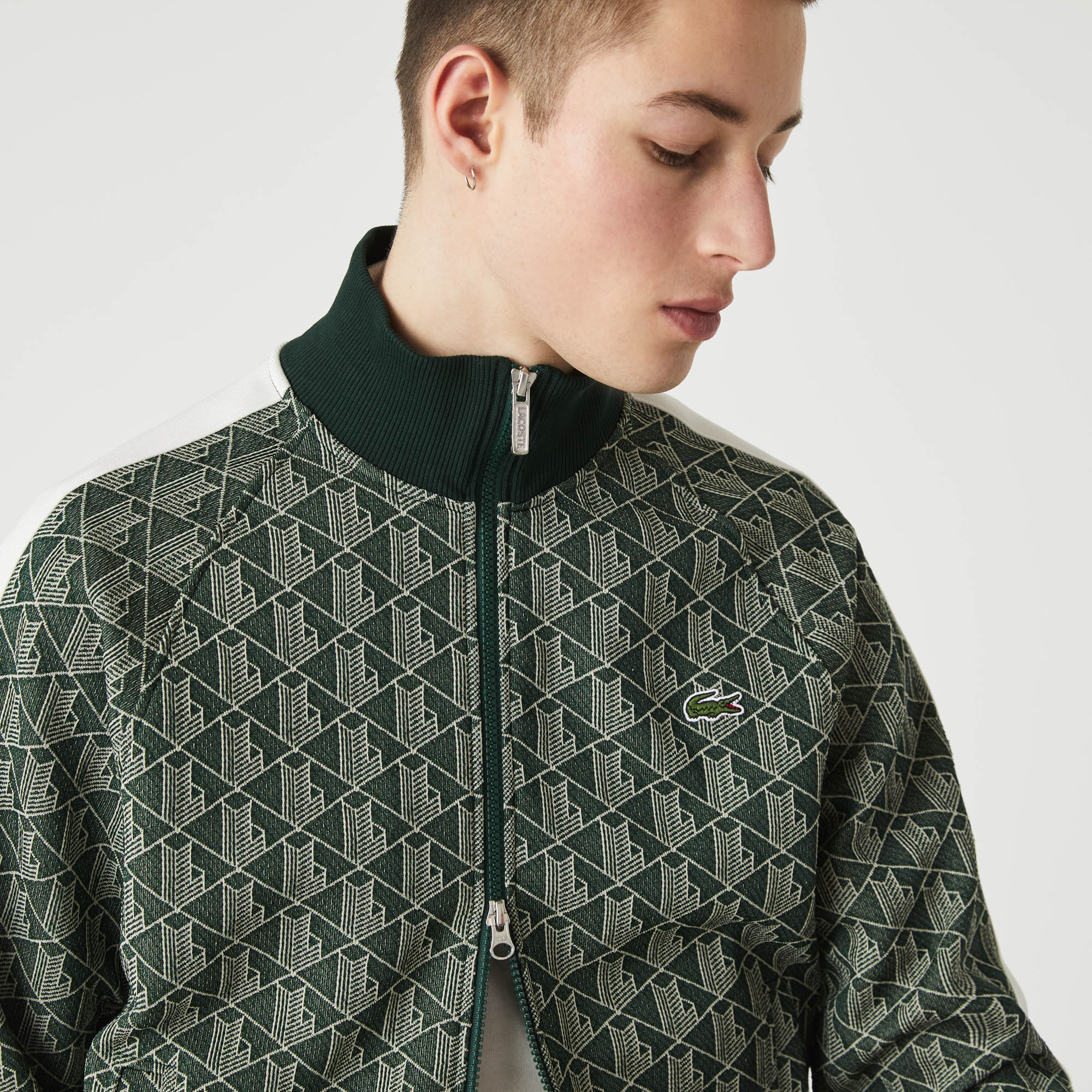 Monogram Patterned Jacquard Zip Jacket