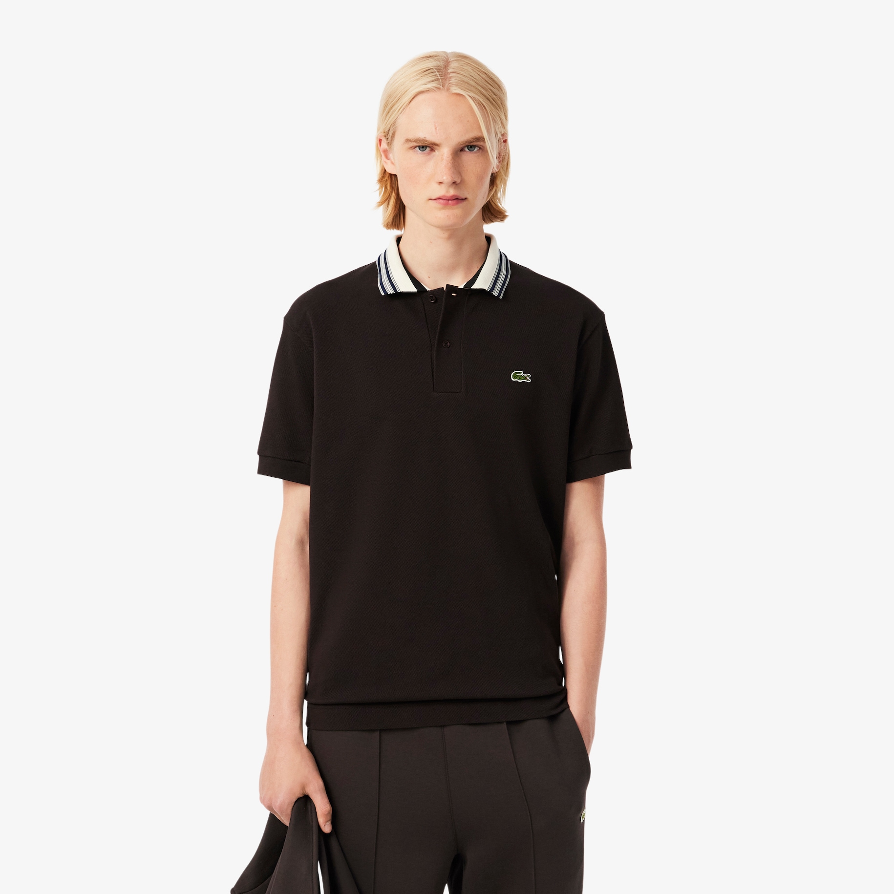French Made Classic Fit Stripe Collar Polo Shirt image number 0