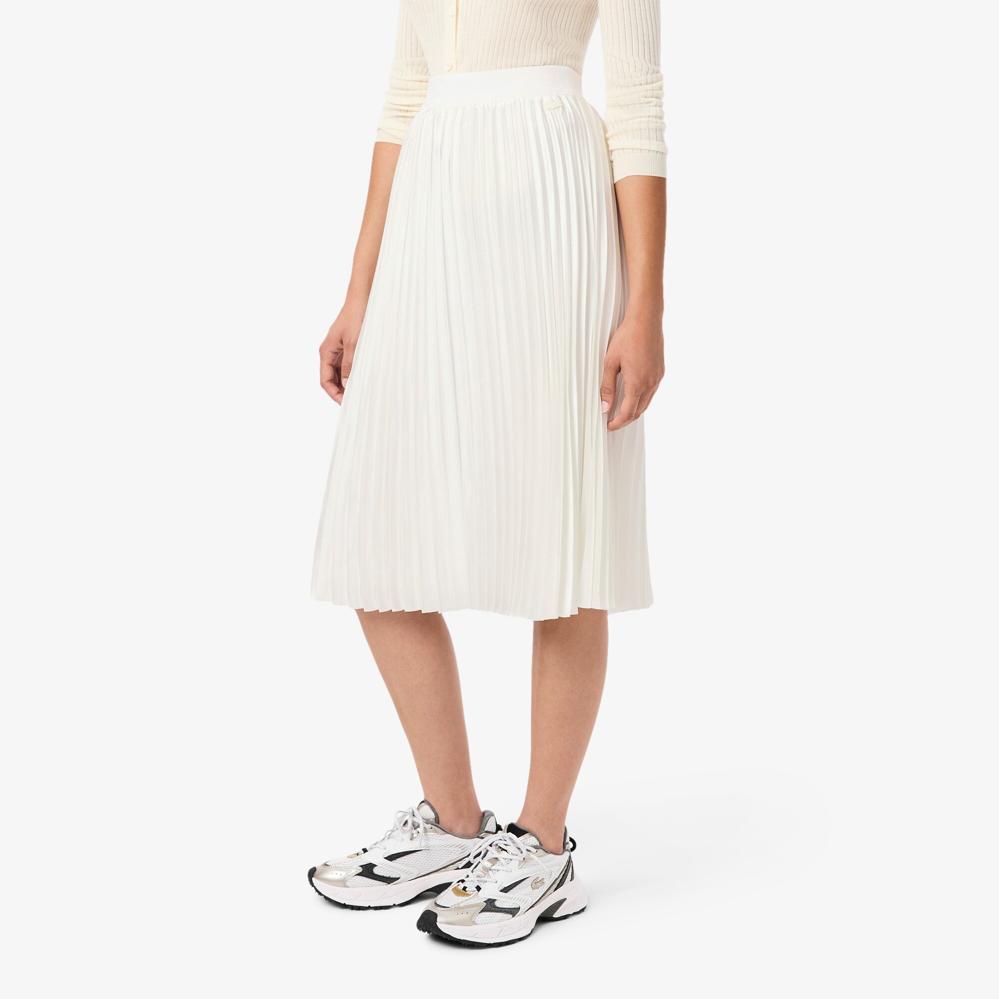 Pleated Satin Midi Skirt image number 1
