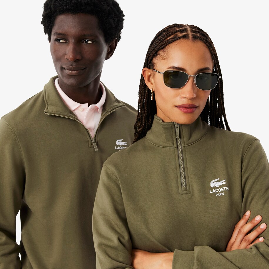 High Neck Zip-Up Print Sweatshirt image number 1