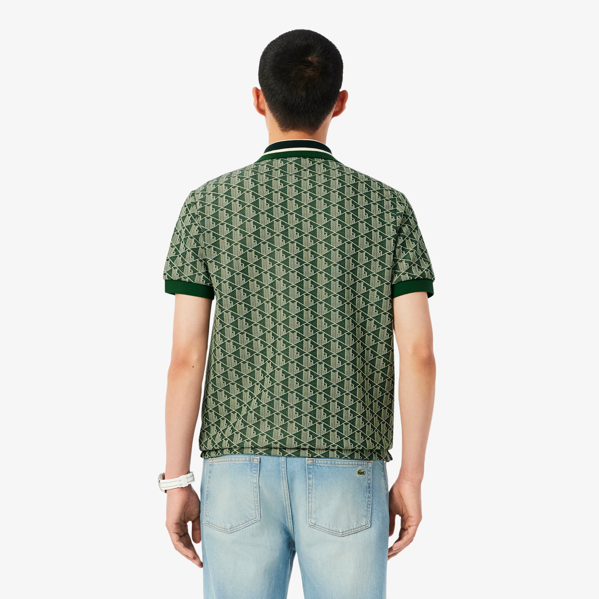 Classic Fit Contrast Collar Monogram Motif Polo Shirt image number 2