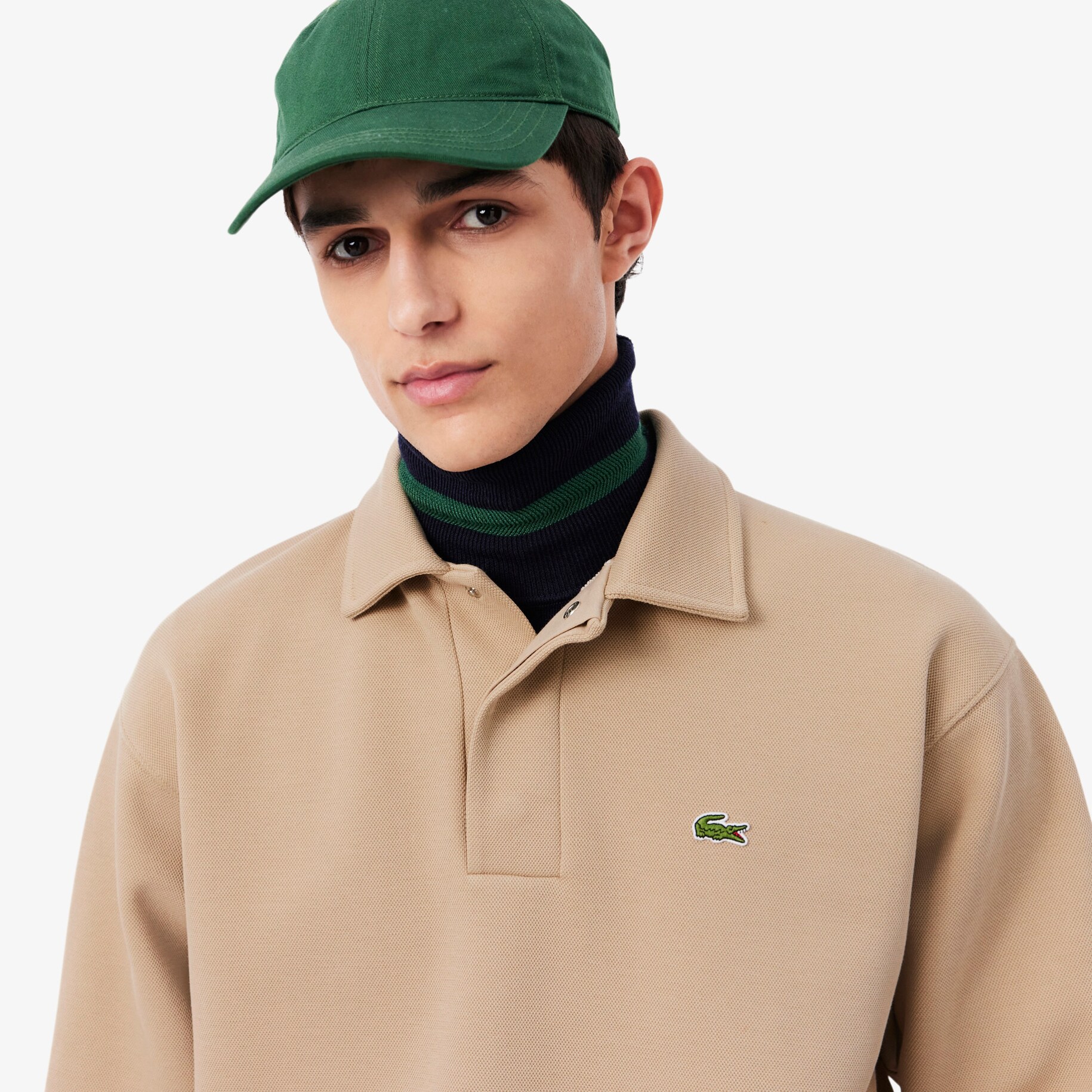 Polo Collar Piqu&eacute; Sweatshirt image number 1