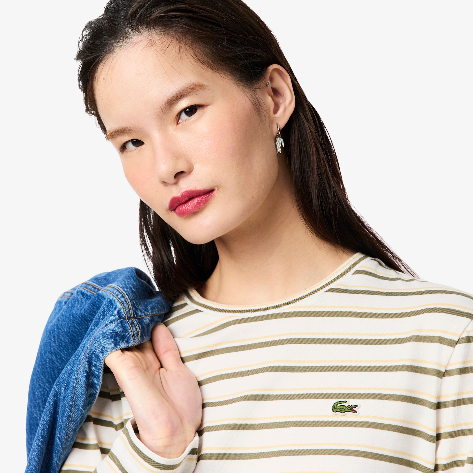 Long Sleeved Striped Jersey T-shirt image number 1