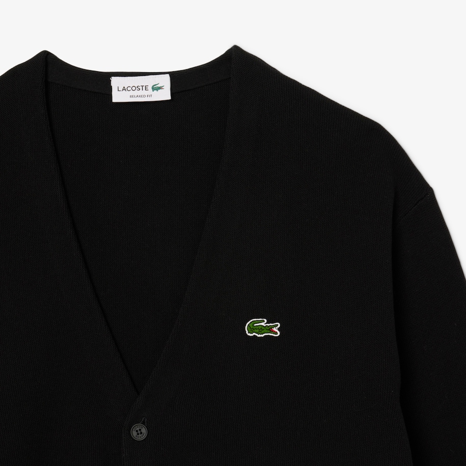 Relaxed Fit Stripe Detail Cotton Cardigan image number 4