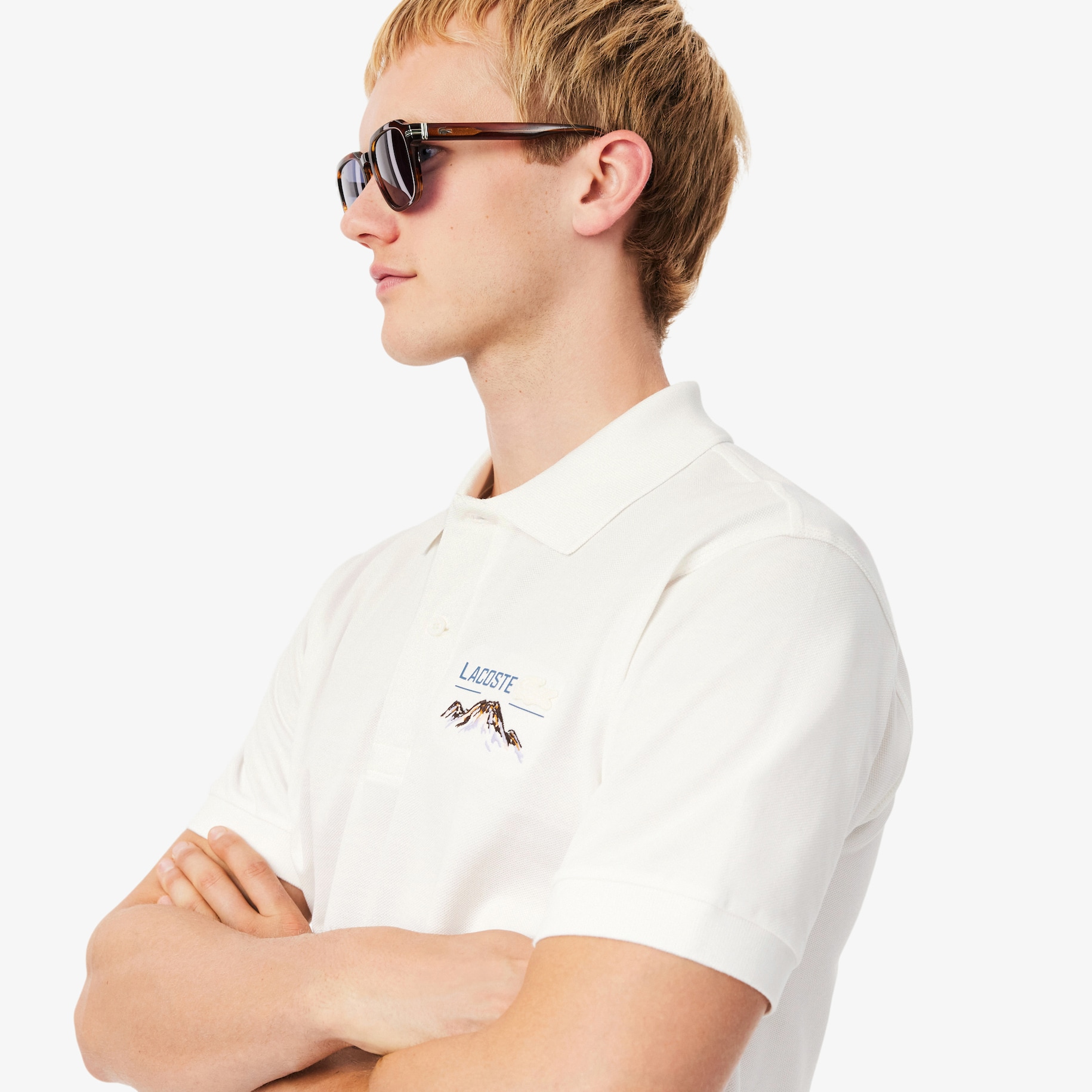 Classic Fit Embroidered Motif Piqué Polo Shirt image number 1