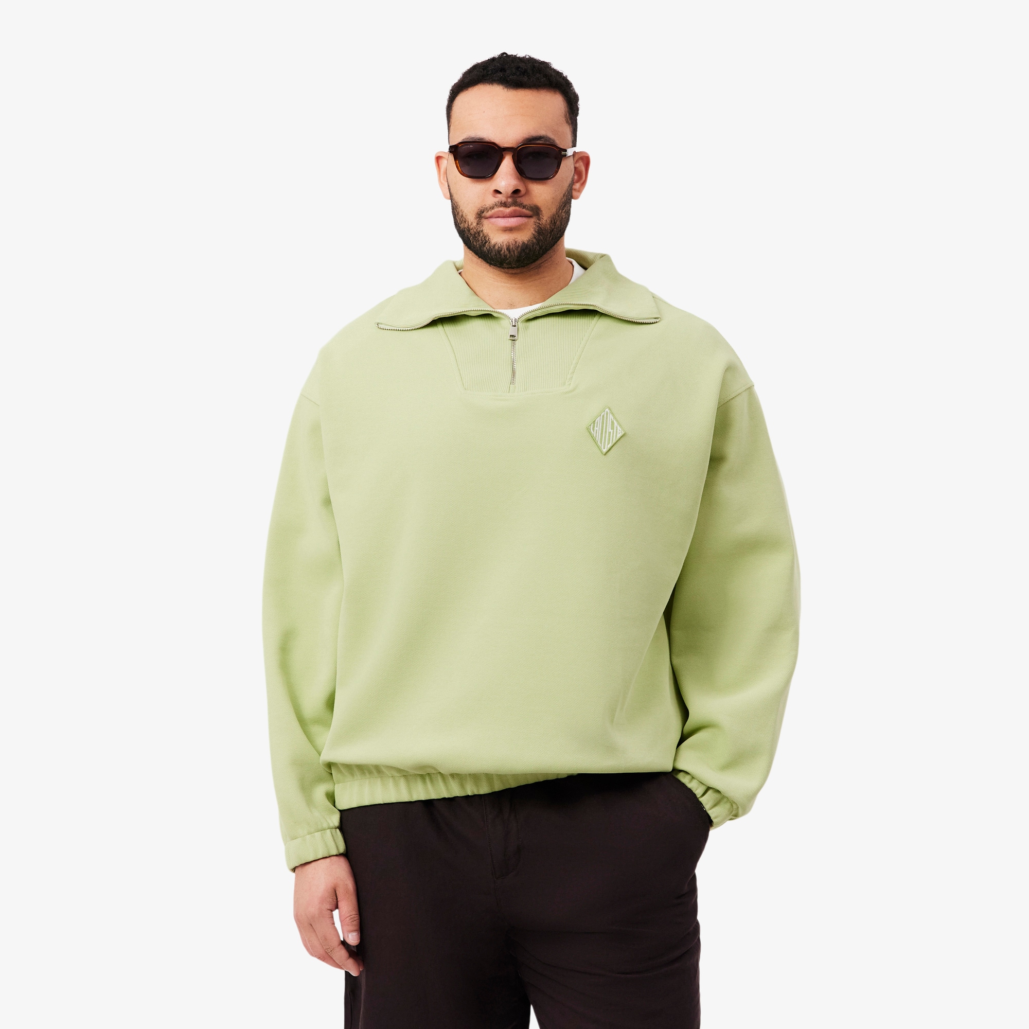 Loose Fit Zipped Neck Piqu&eacute; Sweatshirt image number 7