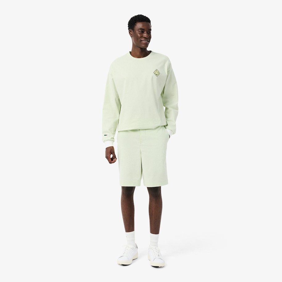 Relaxed Fit Ultra Dry Striped Bermuda Golf Shorts image number 0