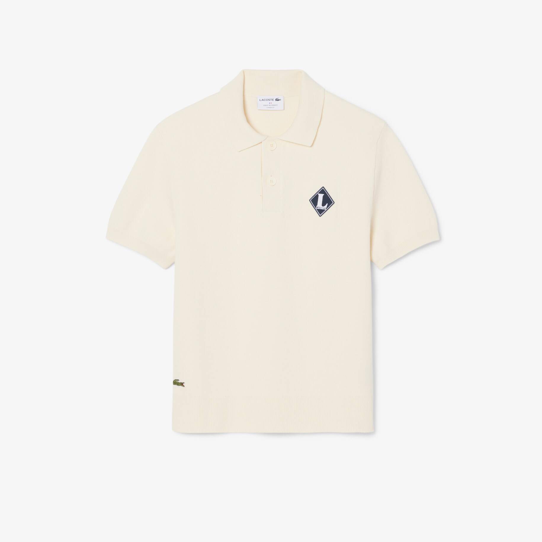 French Made Badge Accent Polo Collar Sweater image number 3