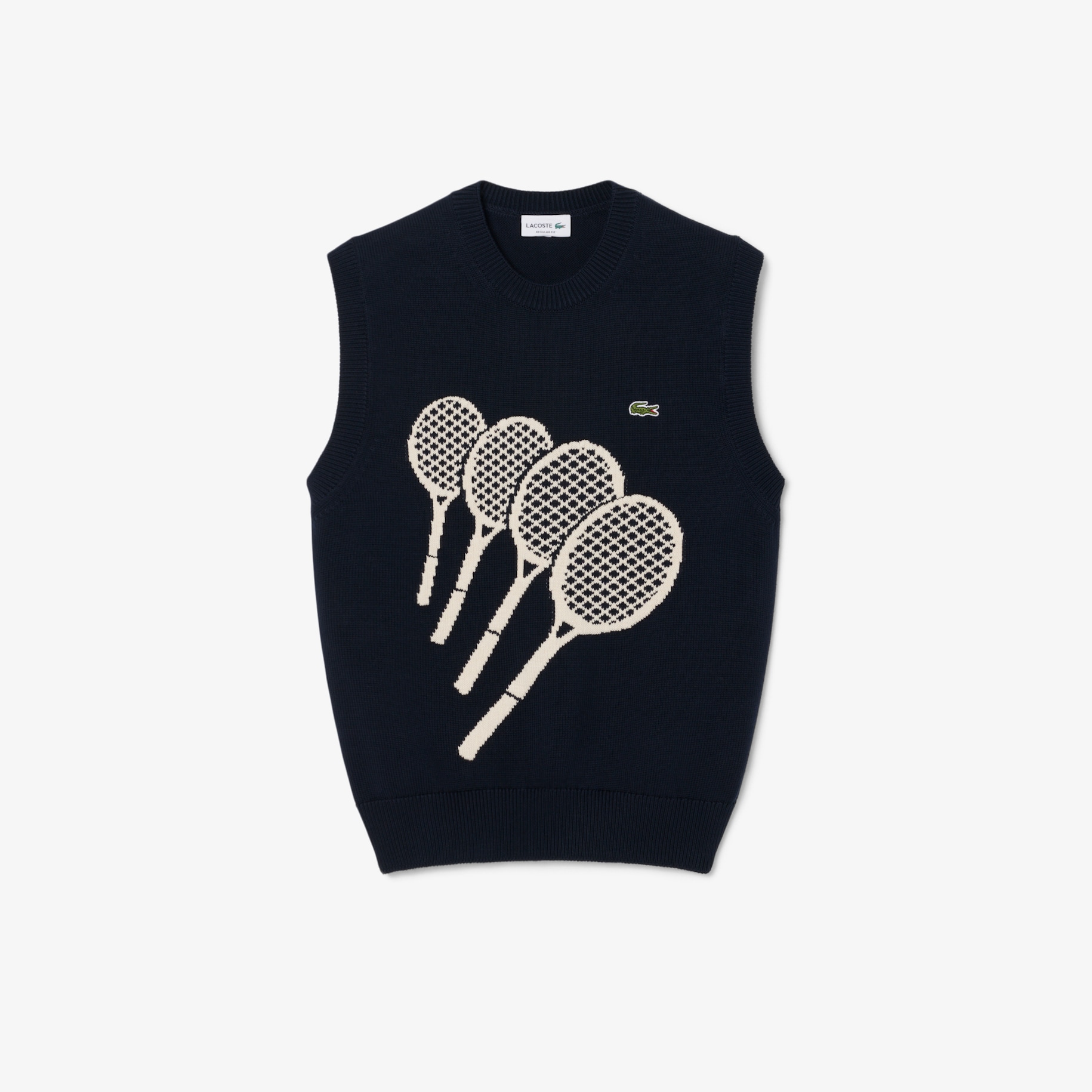 Cotton Jacquard Sweater Vest image number 0