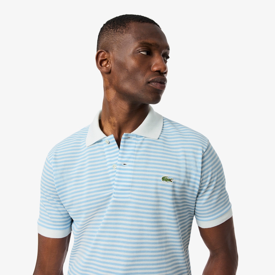 Classic Fit L.12.12 Striped Petit Piqué Polo Shirt image number 1