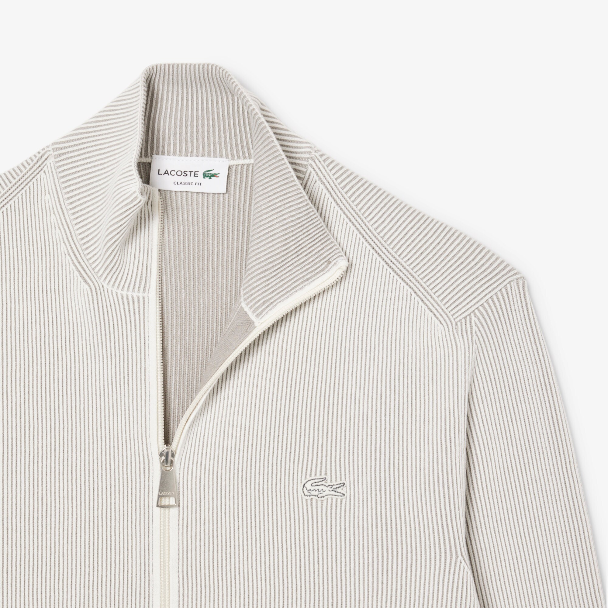 Zipped Cotton Rib Sweater image number 4