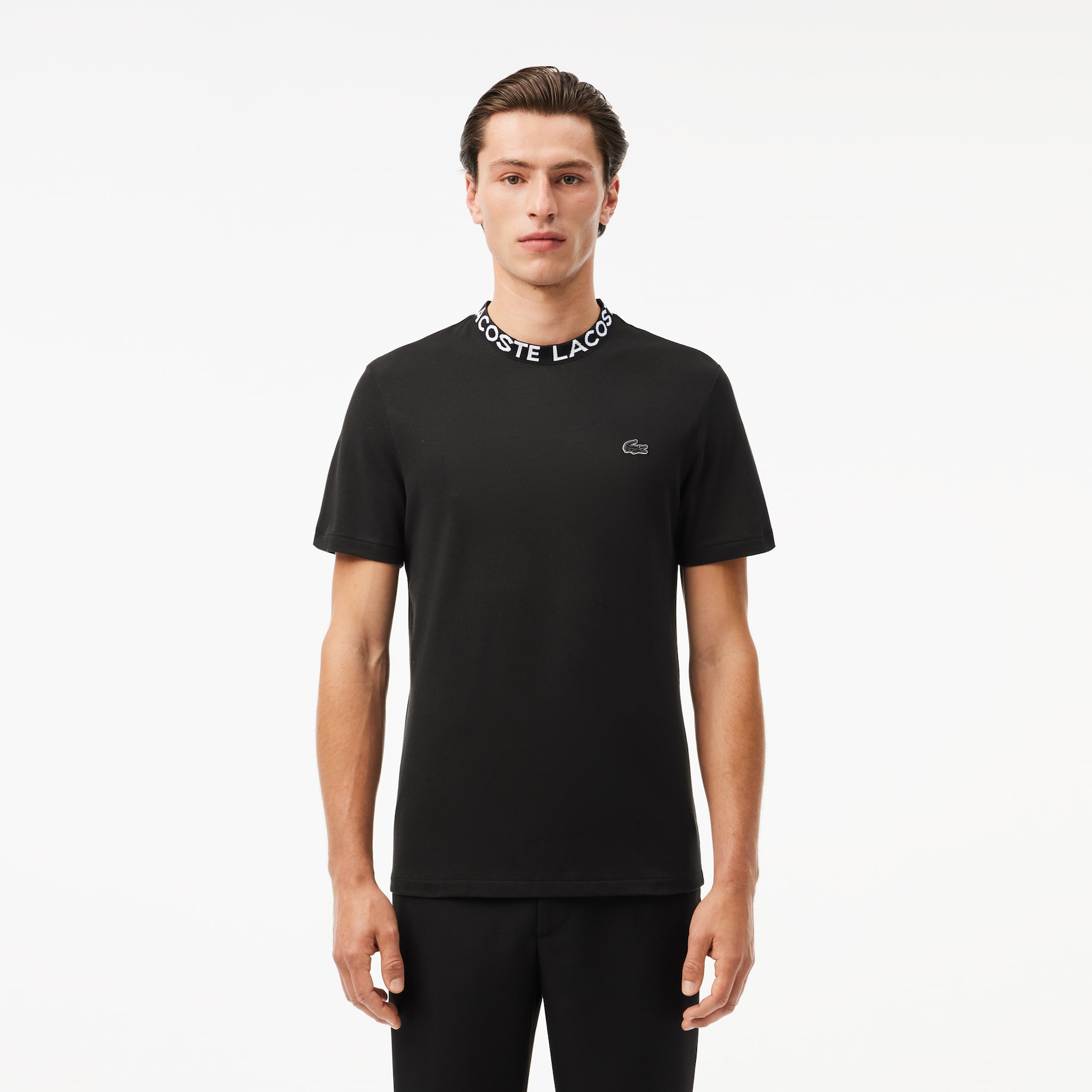 Ultralight Piqu&eacute; Logo Jacquard Collar T-shirt image number 0