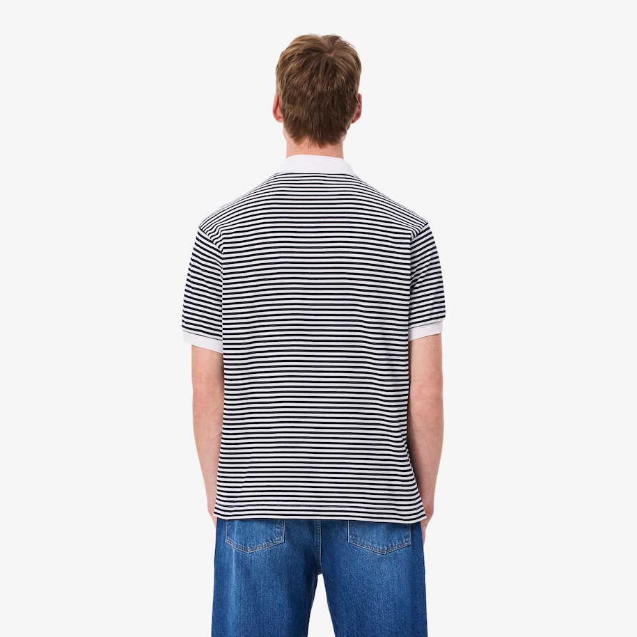 Classic Fit L.12.12 Striped Petit Piqué Polo Shirt image number 2