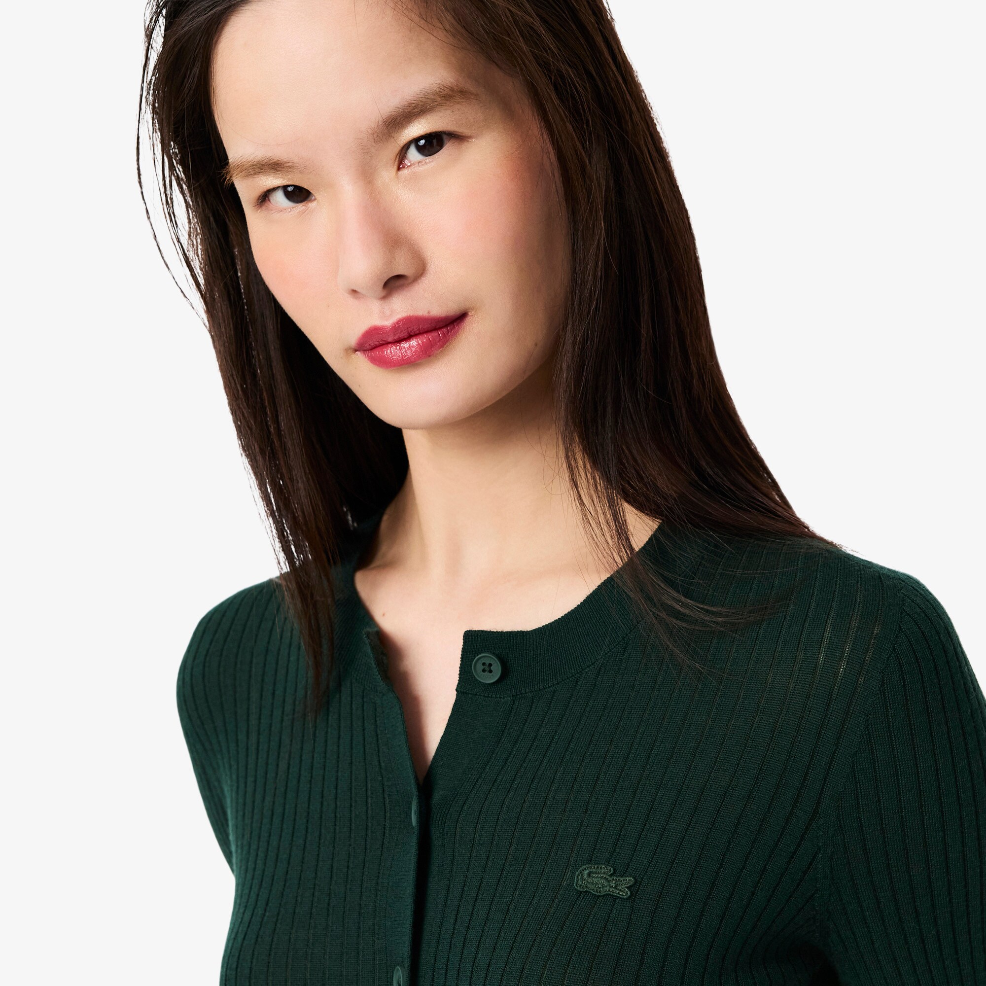 Rib Knit Merino Wool Cardigan image number 1