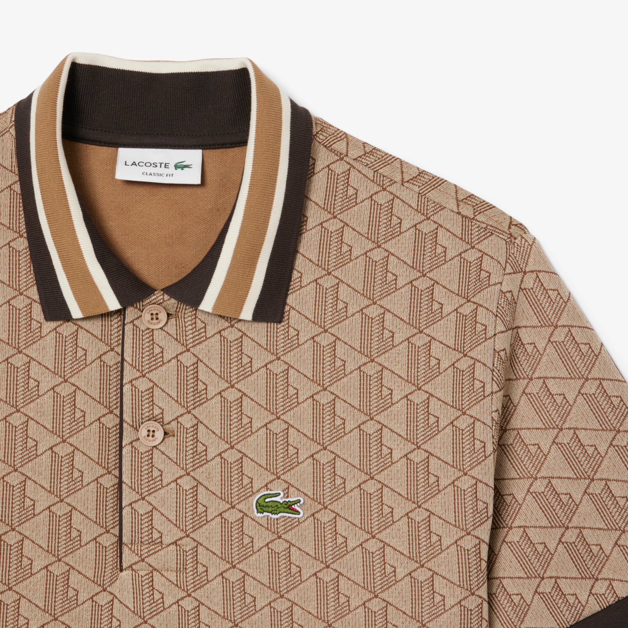Classic Fit Contrast Collar Monogram Motif Polo Shirt image number 4
