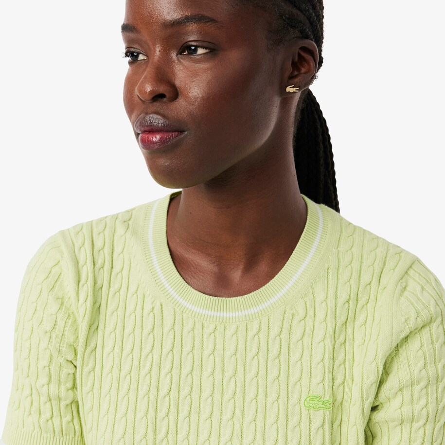 Short Sleeved Cable Knit Sweater image number 1