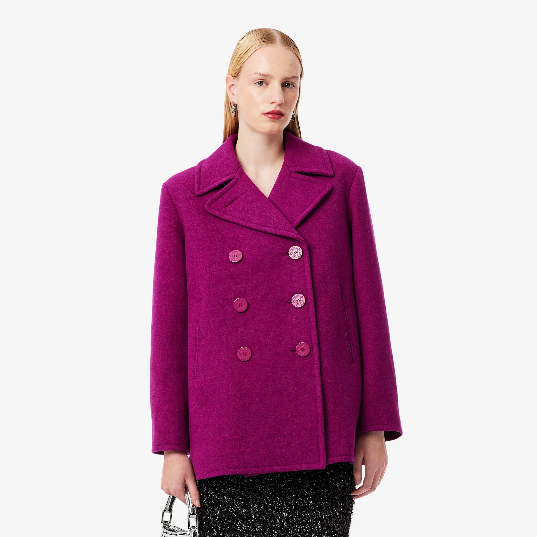 Runway Slub Wool Pea Coat image number 0
