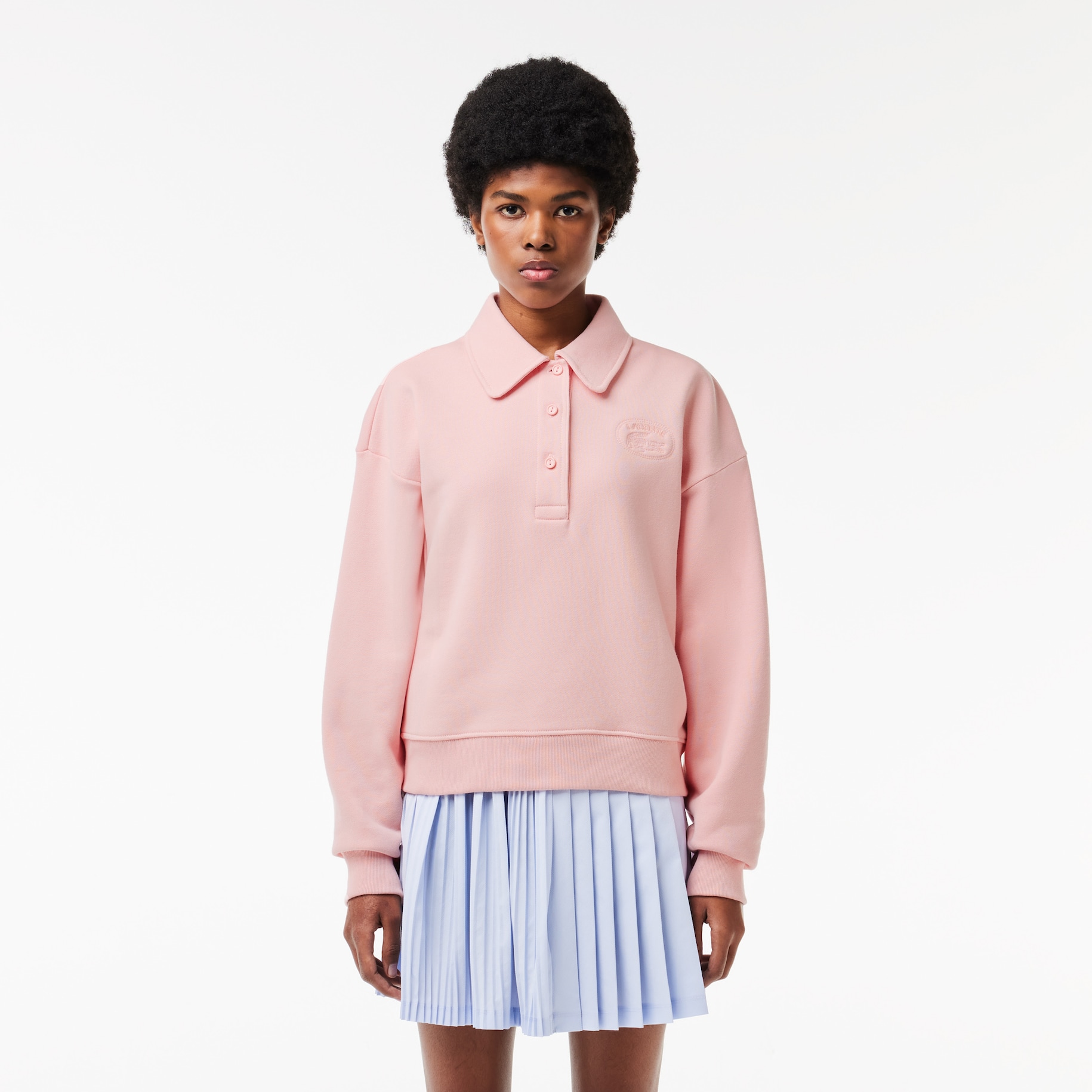 Polo Collar Lacoste Embroidered Sweatshirt image number 0