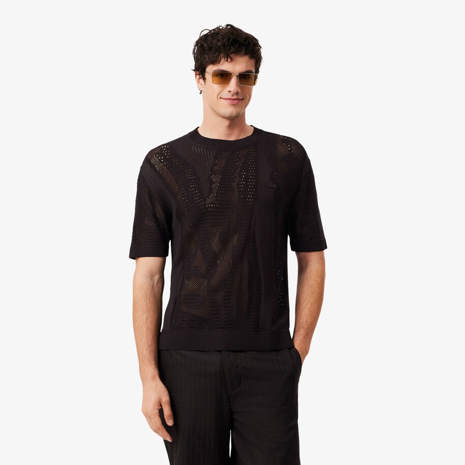 Relaxed Fit Short Sleeved Printed Sweater image number 0