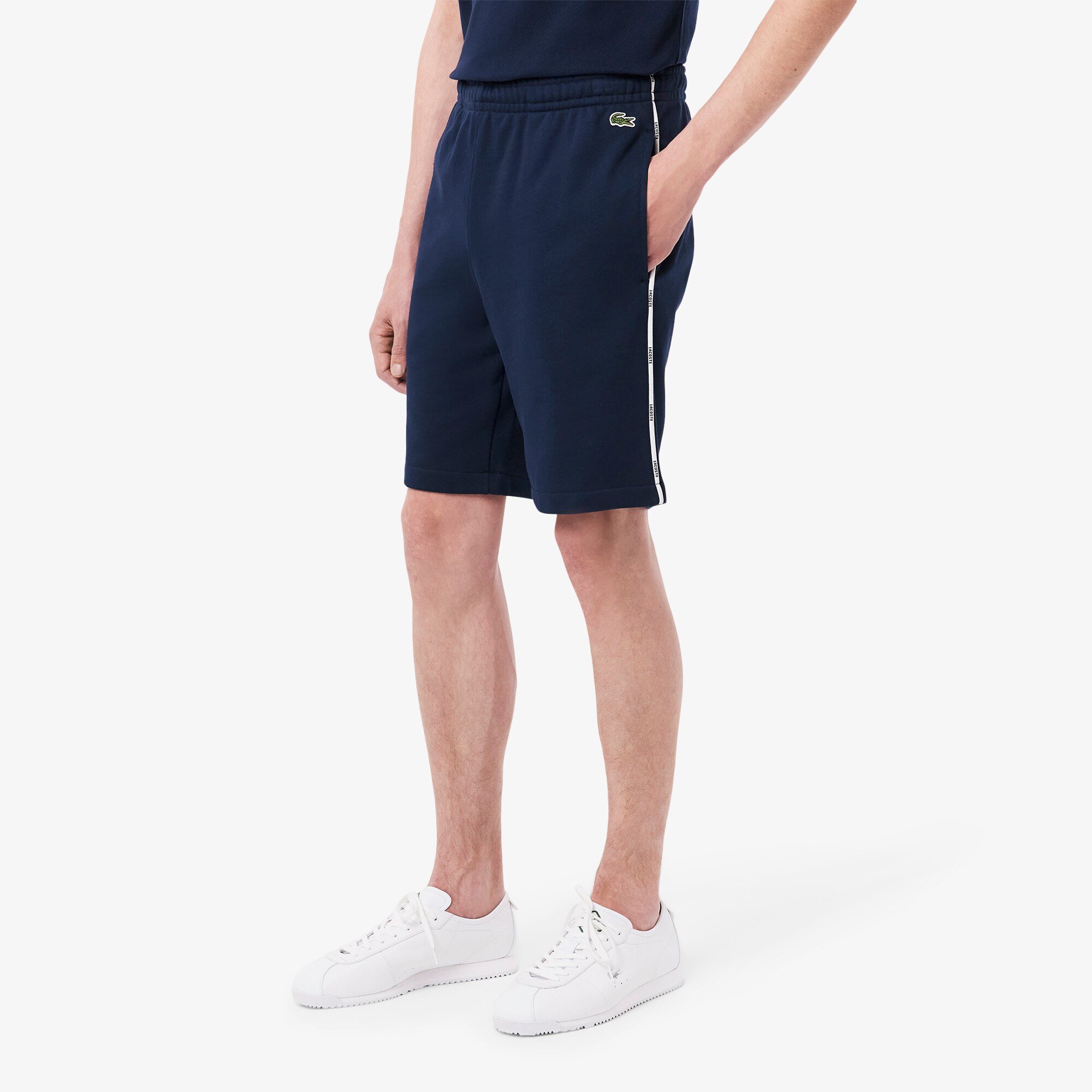 Logo Trim Cotton Fleece Shorts image number 1