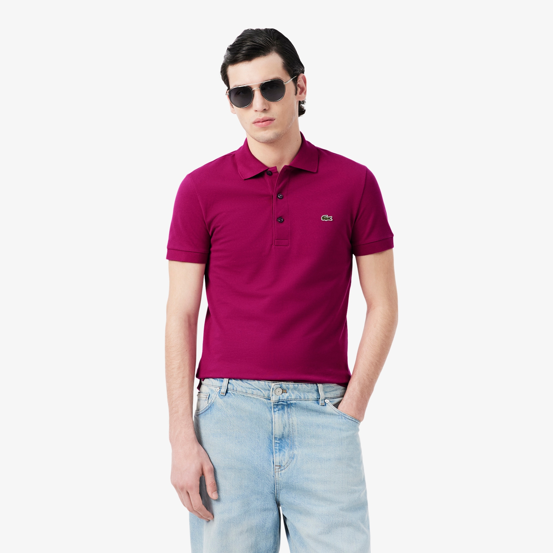 Slim Fit Stretch Mini Piqu&eacute; Polo Shirt image number 0