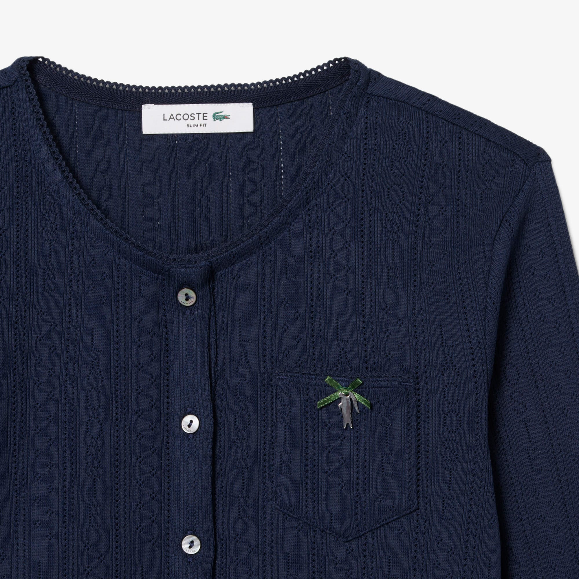 Slim Fit Pointelle Cardigan image number 4