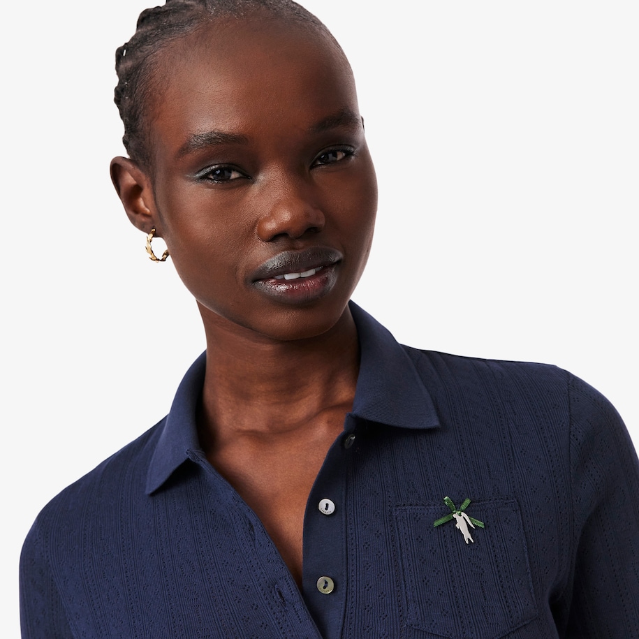 Slim Fit Pointelle Branded L.12.D Polo Shirt image number 1