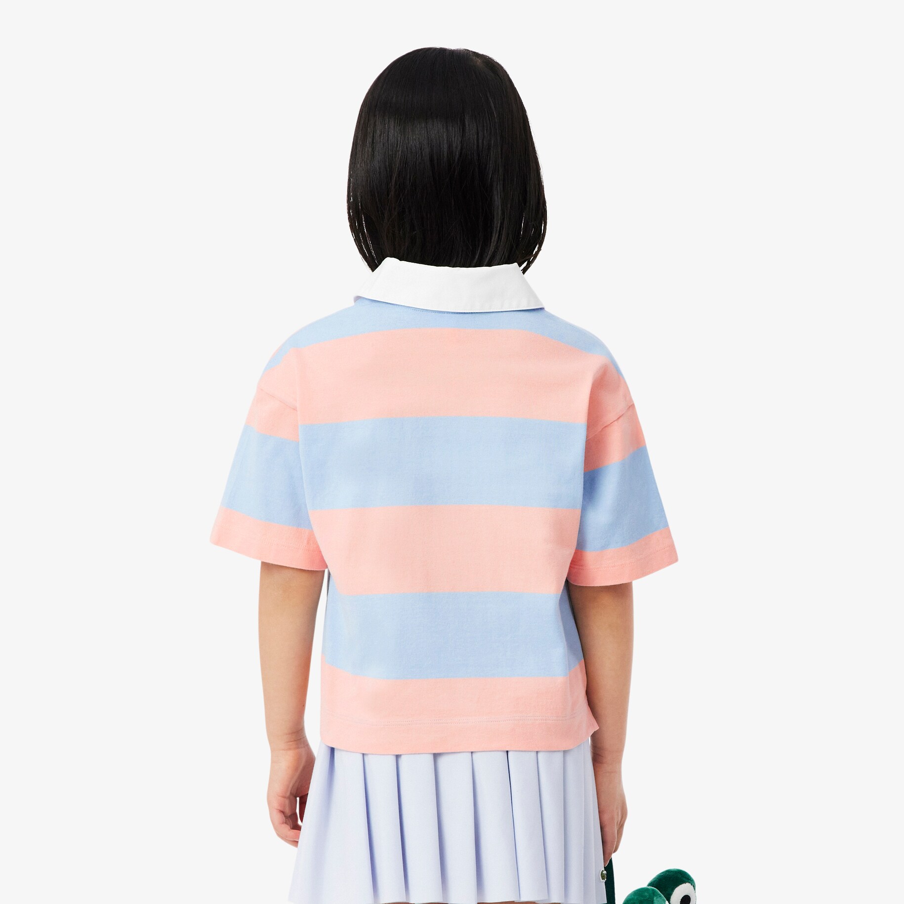 Oversized Striped Cotton Rugby Polo Shirt image number 2