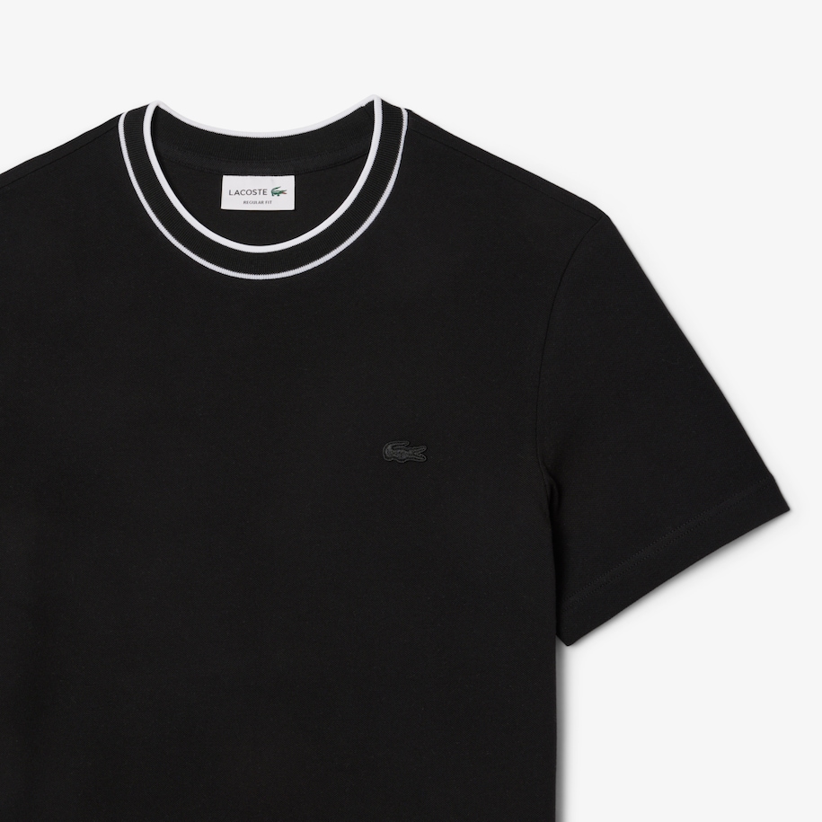 Stretch Piqué Stripe Collar T-shirt image number 1