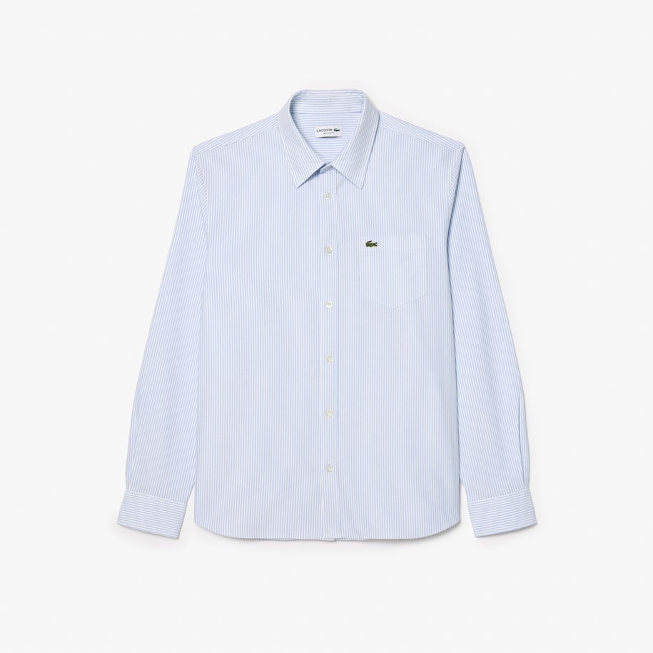 Striped Oxford Cotton Shirt with Pocket image number 3