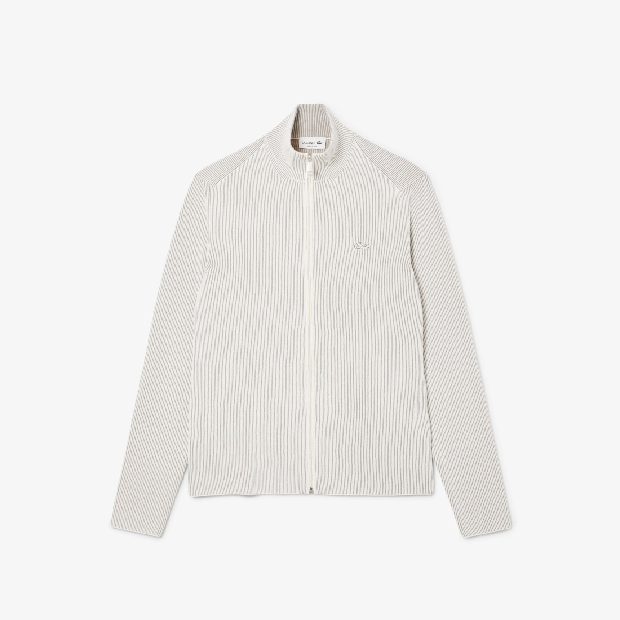 Zipped Cotton Rib Sweater image number 3