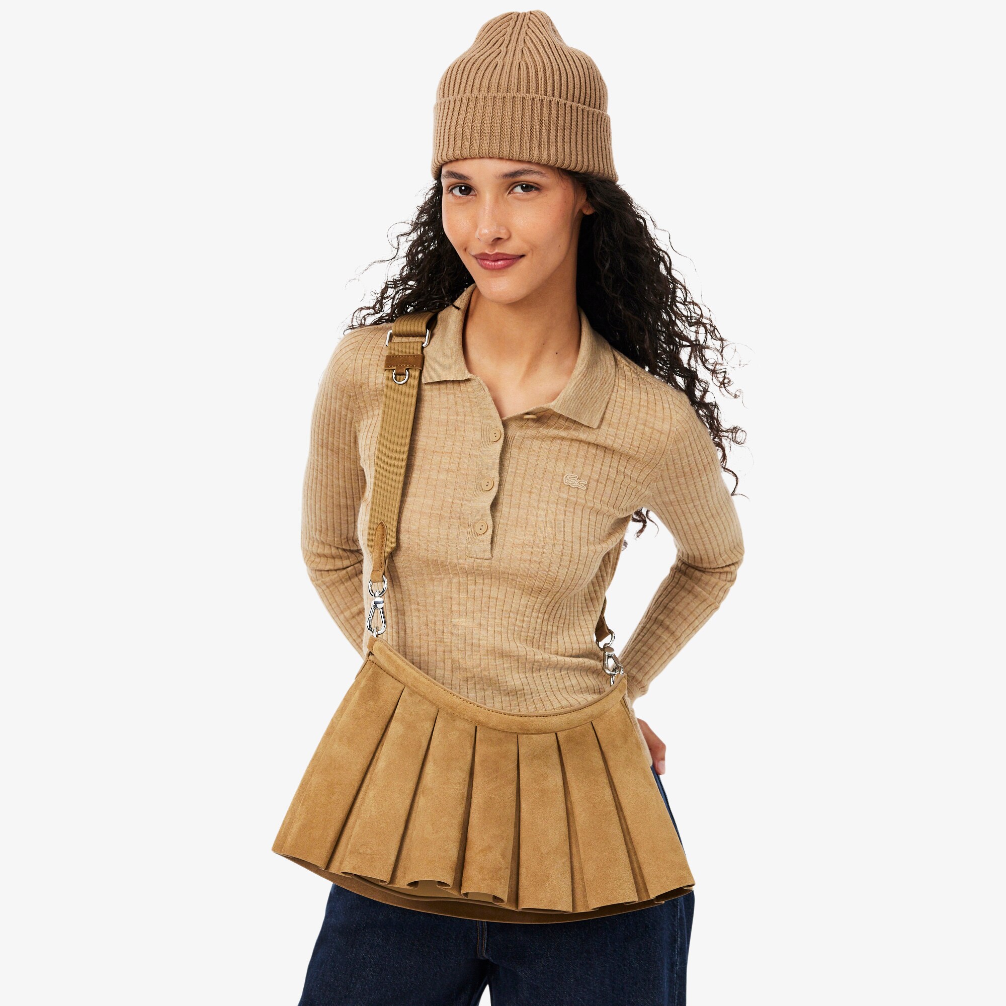 Medium Lenglen Suede Leather Purse image number 6