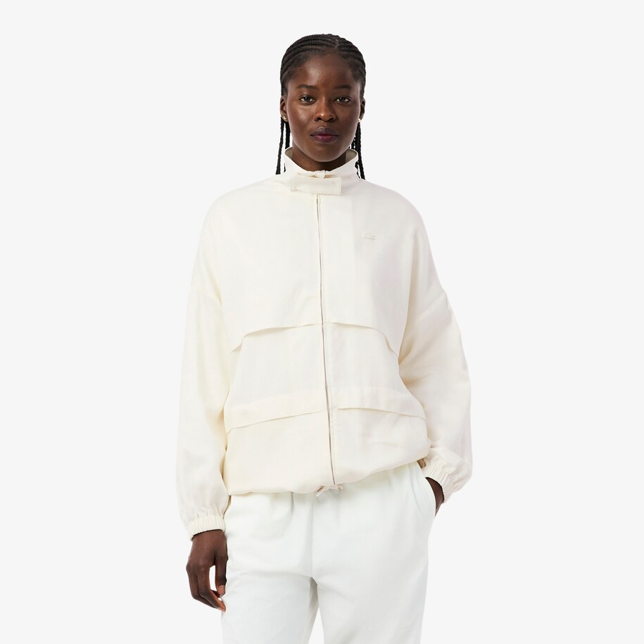 Oversized Linen Blend Track Jacket image number 0