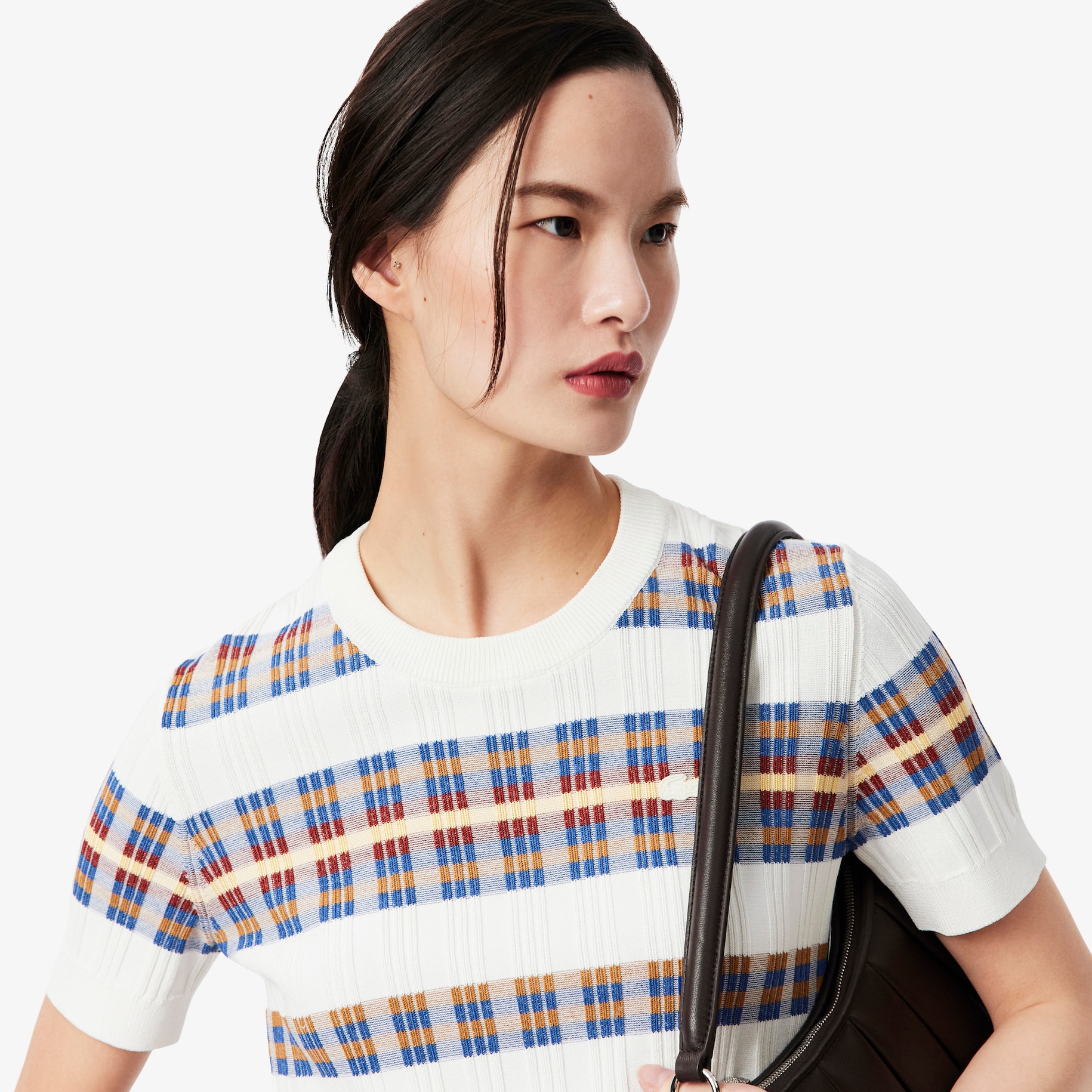 Short Sleeved Rib Knit Sweater image number 1