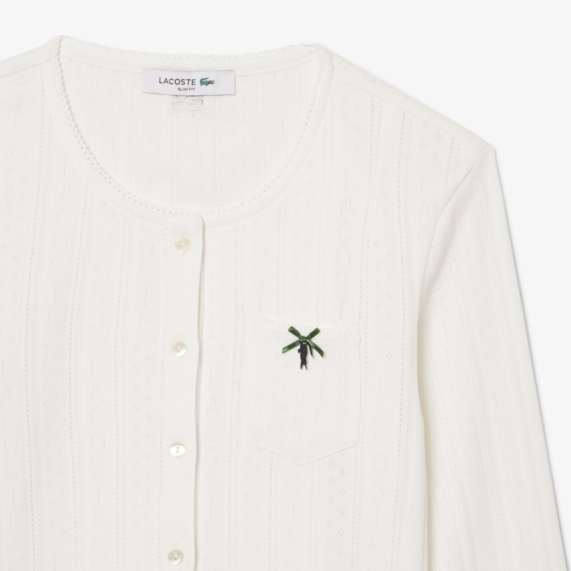Slim Fit Pointelle Cardigan image number 4