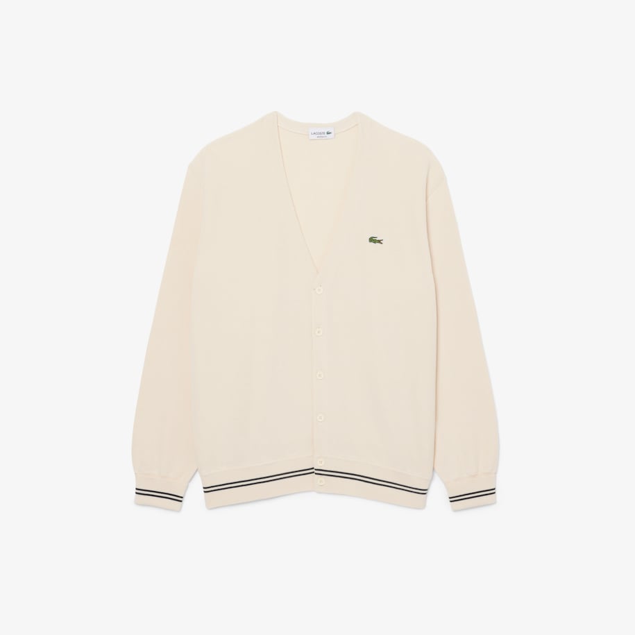 Relaxed Fit Stripe Detail Cotton Cardigan image number 3